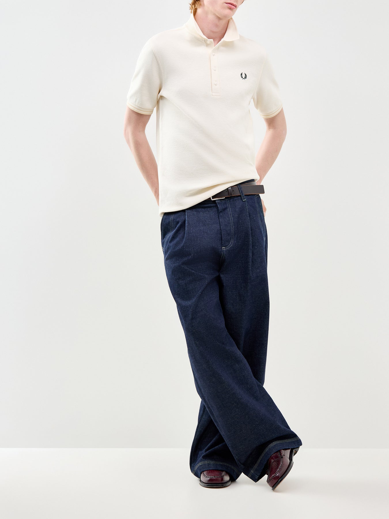 Jacquard Polo Shirt Cream