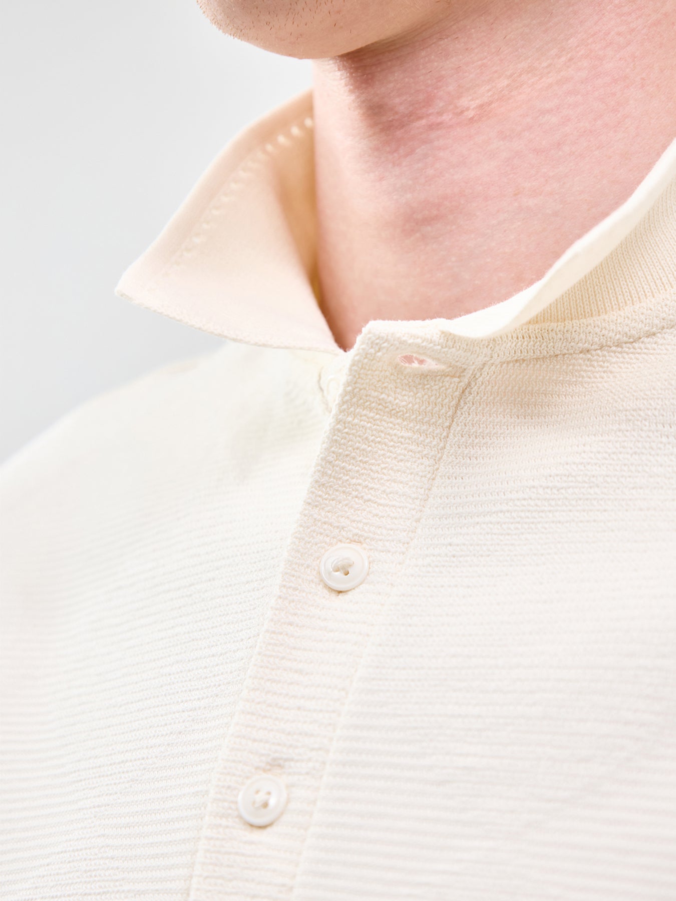 Jacquard Polo Shirt Cream