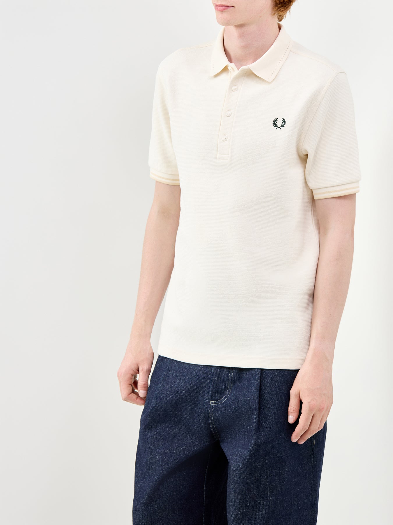 Jacquard Polo Shirt Cream