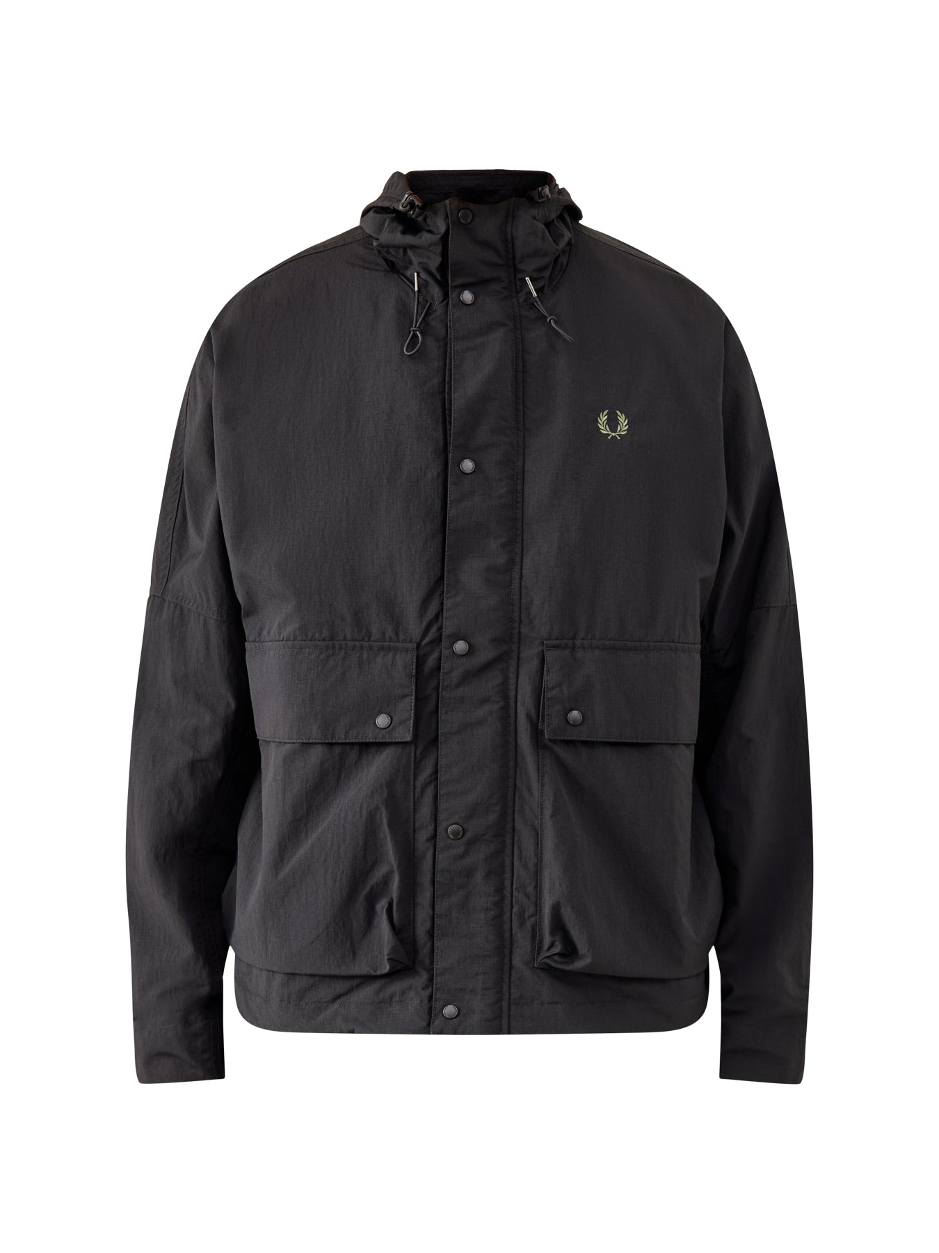 Cropped Ripstop Parka Black