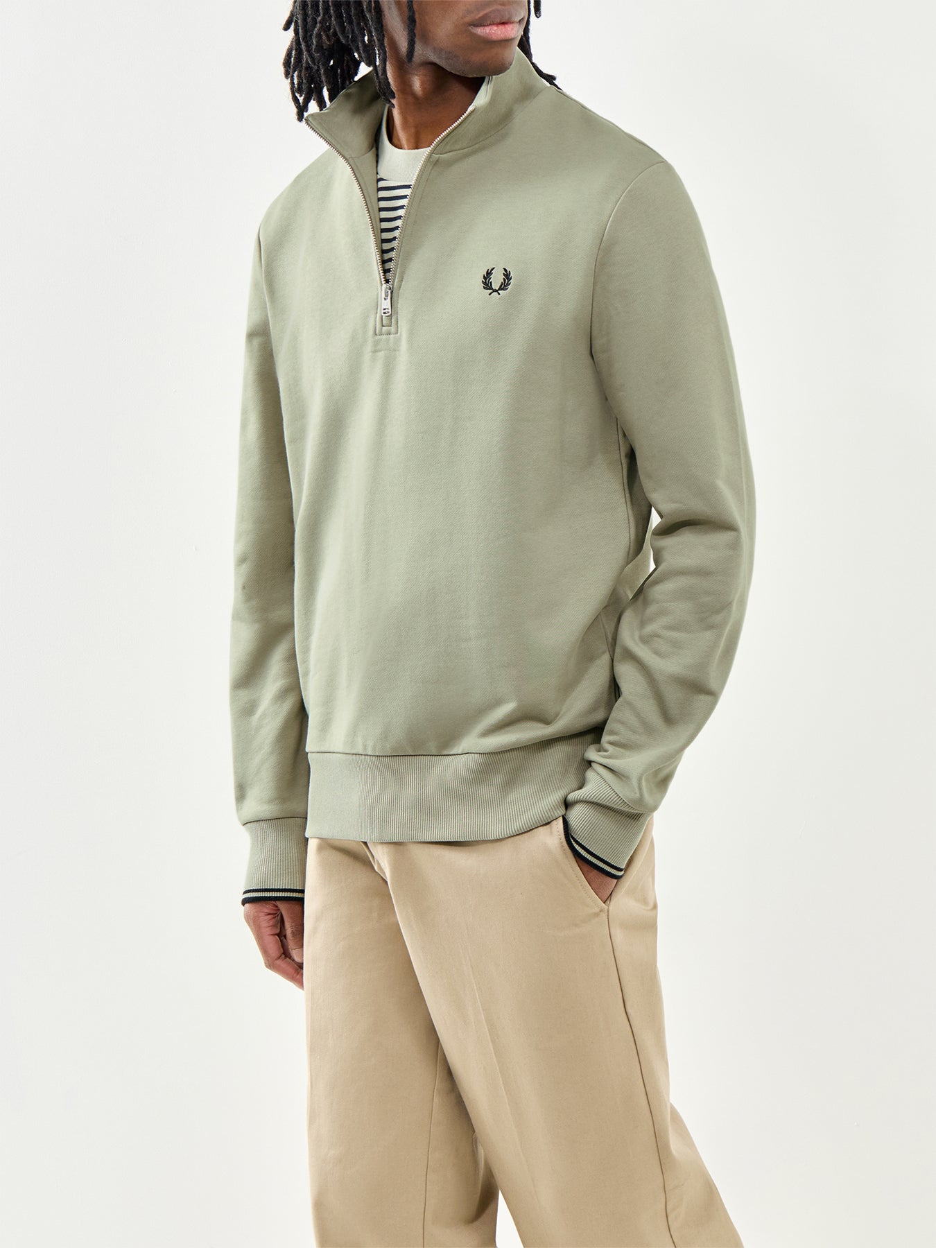 Fred Perry Half Zip Sweatshirt Green
