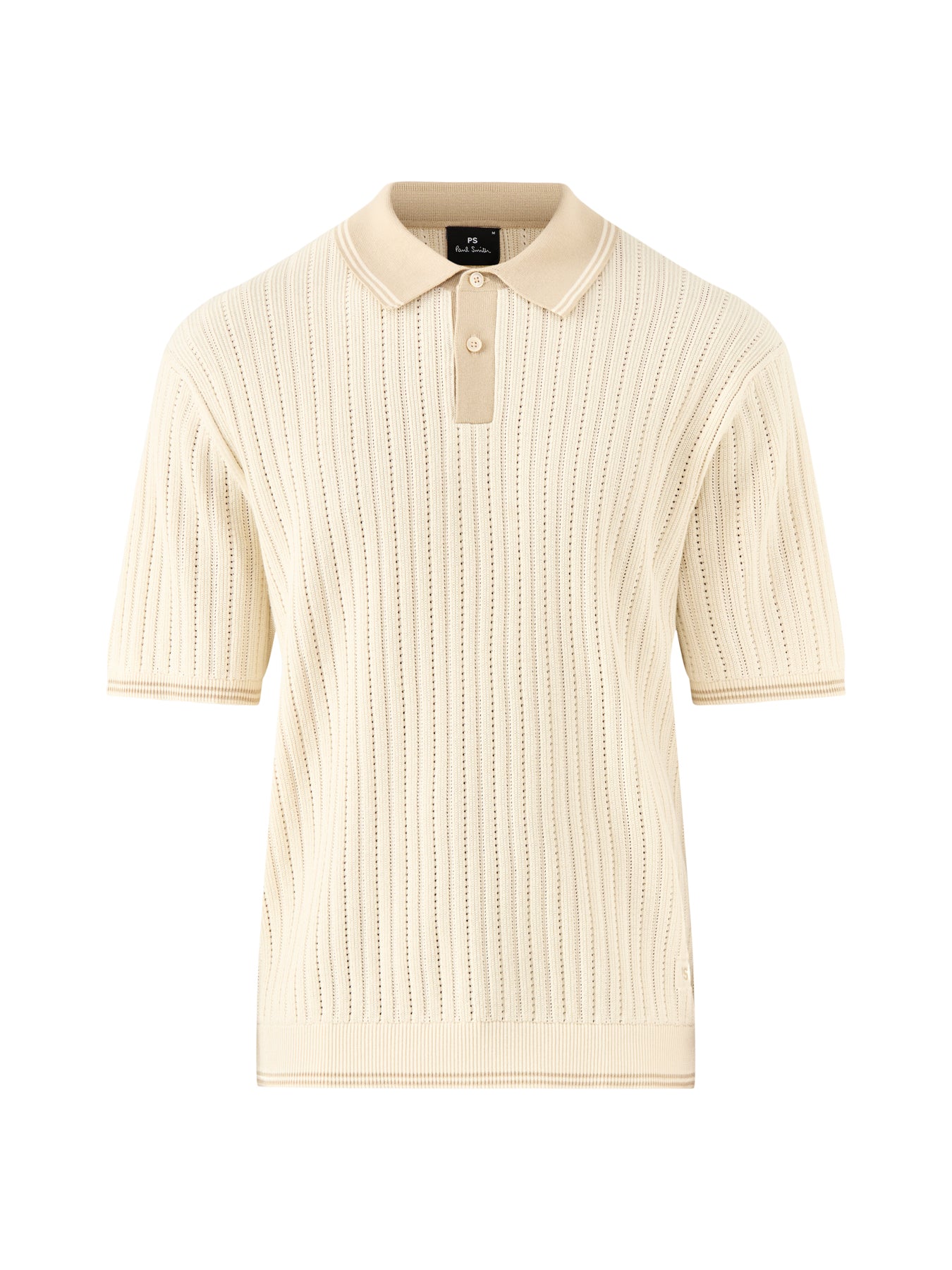 Crochet Knitted Polo Shirt White