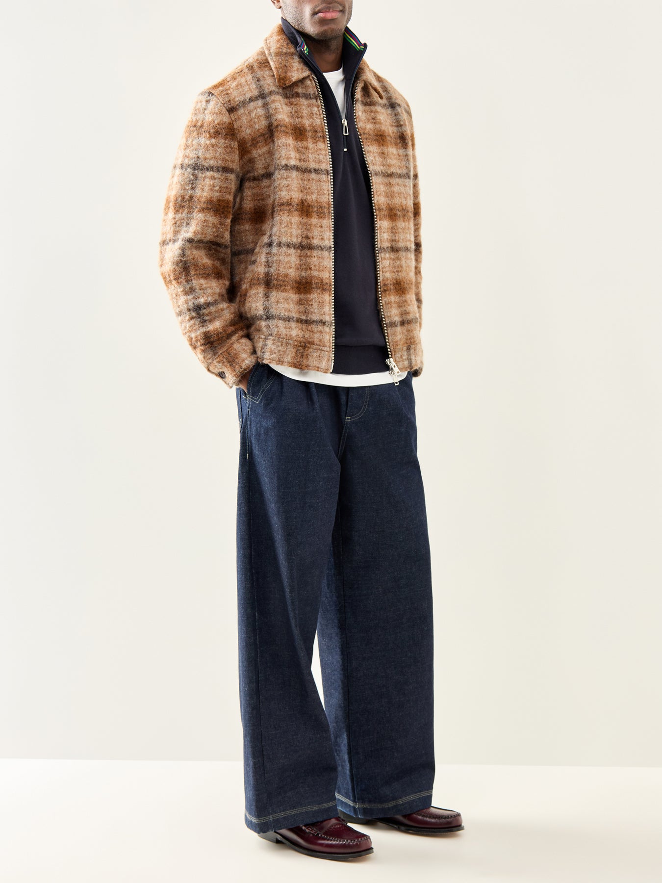 Zebra Half Zip Knit Blue