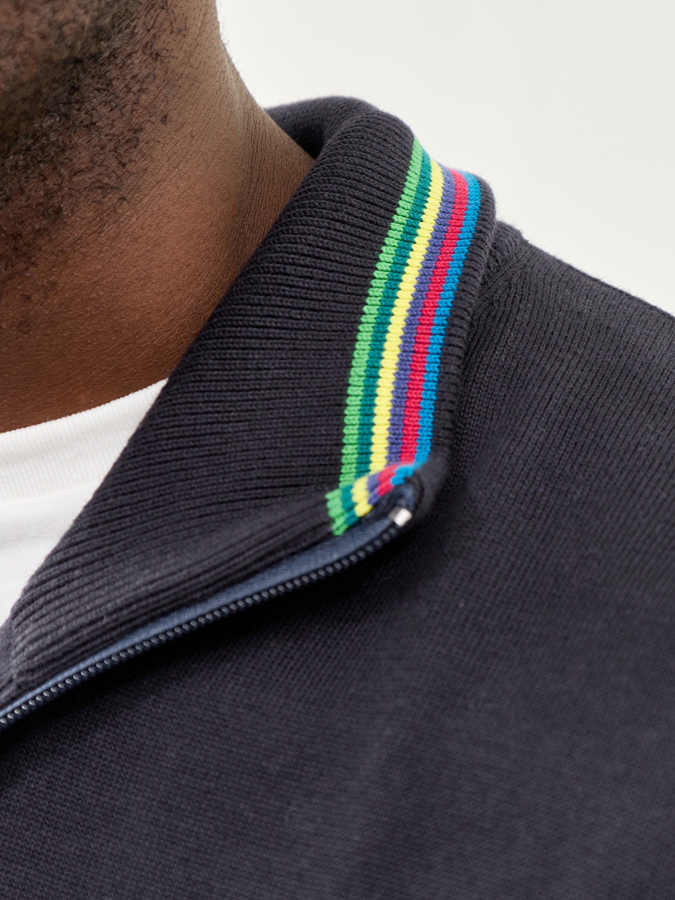 Zebra Half Zip Knit Blue