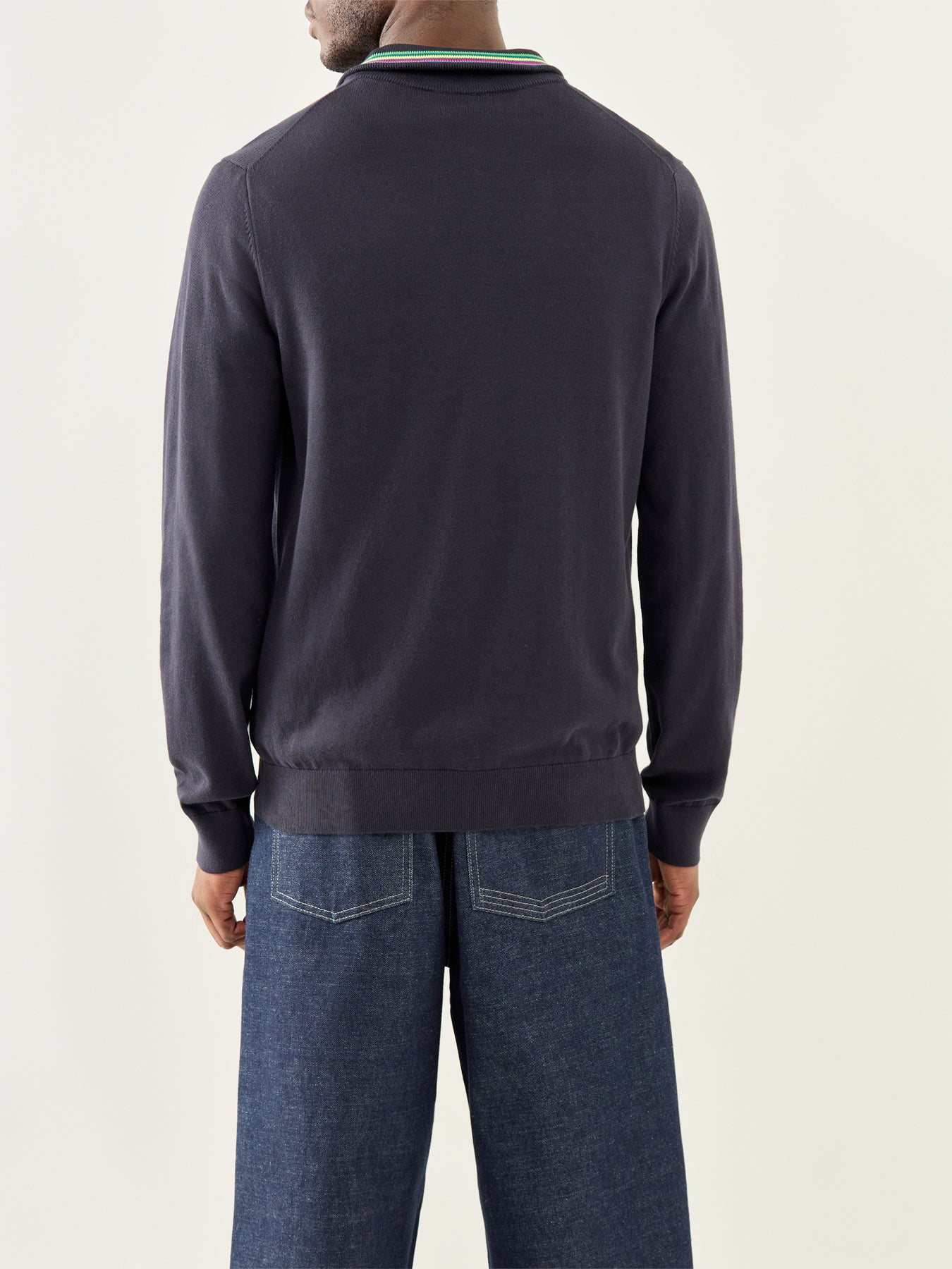 Zebra Half Zip Knit Blue