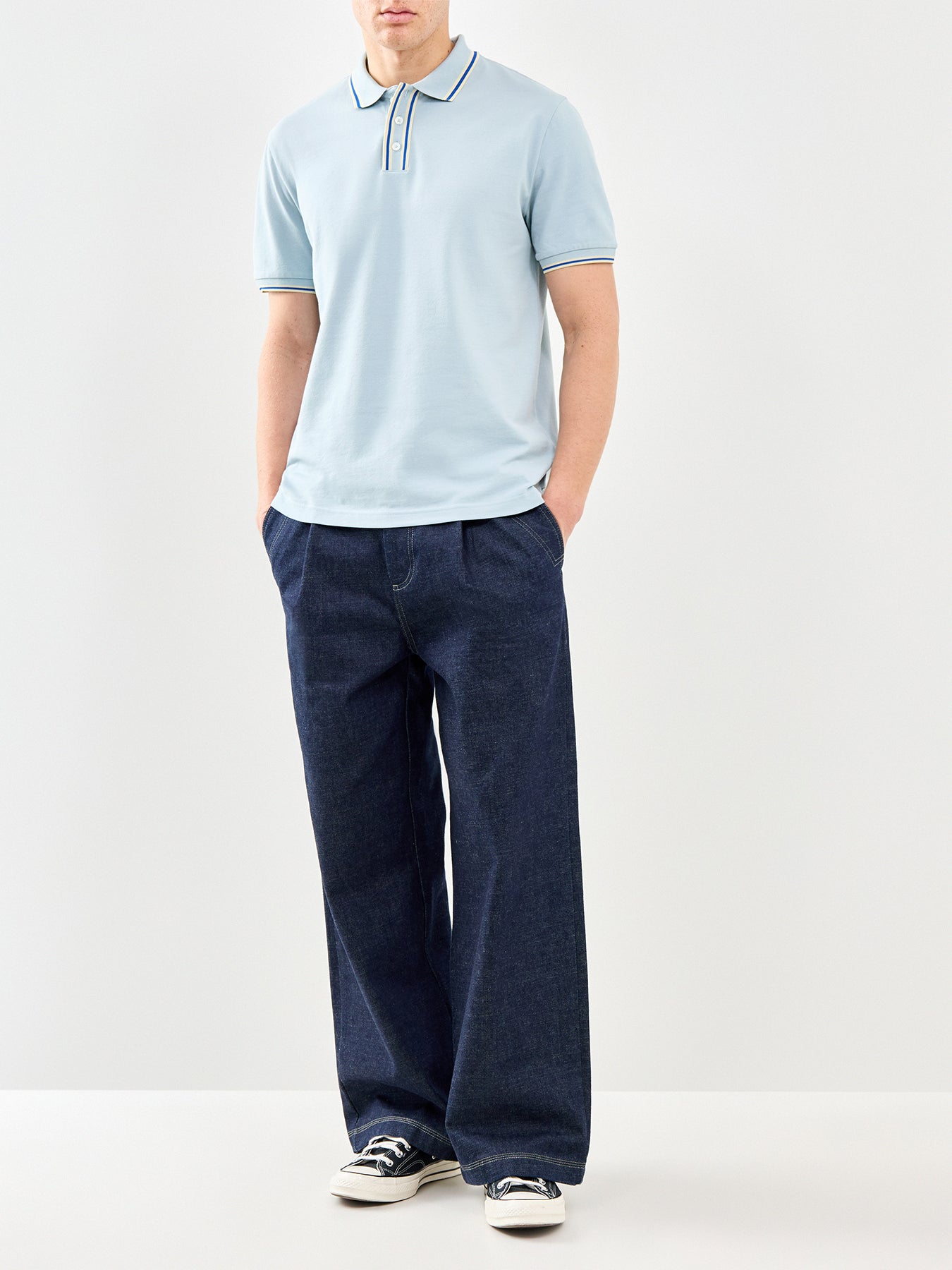 Striped Polo Shirt Blue