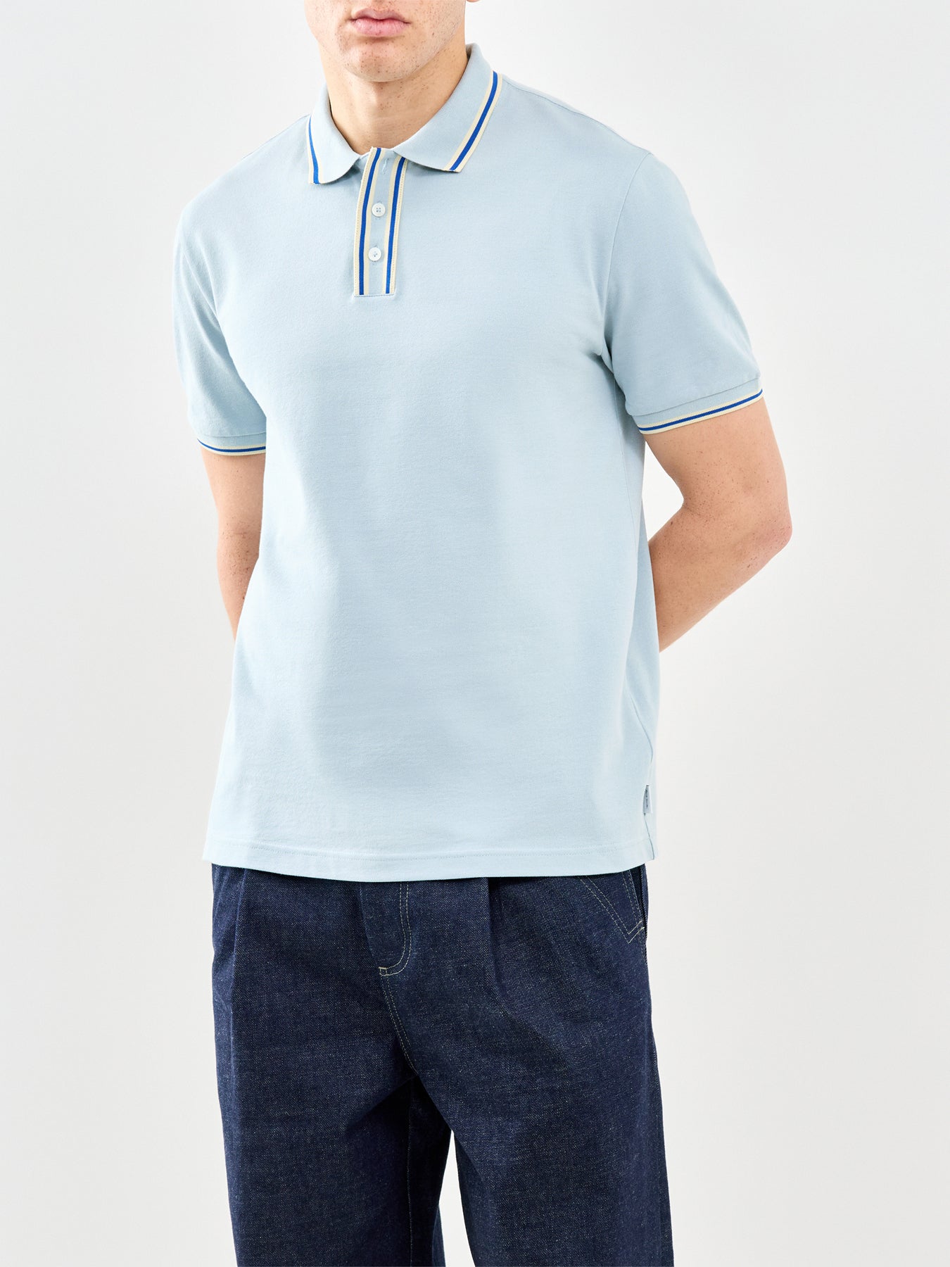 Striped Polo Shirt Blue