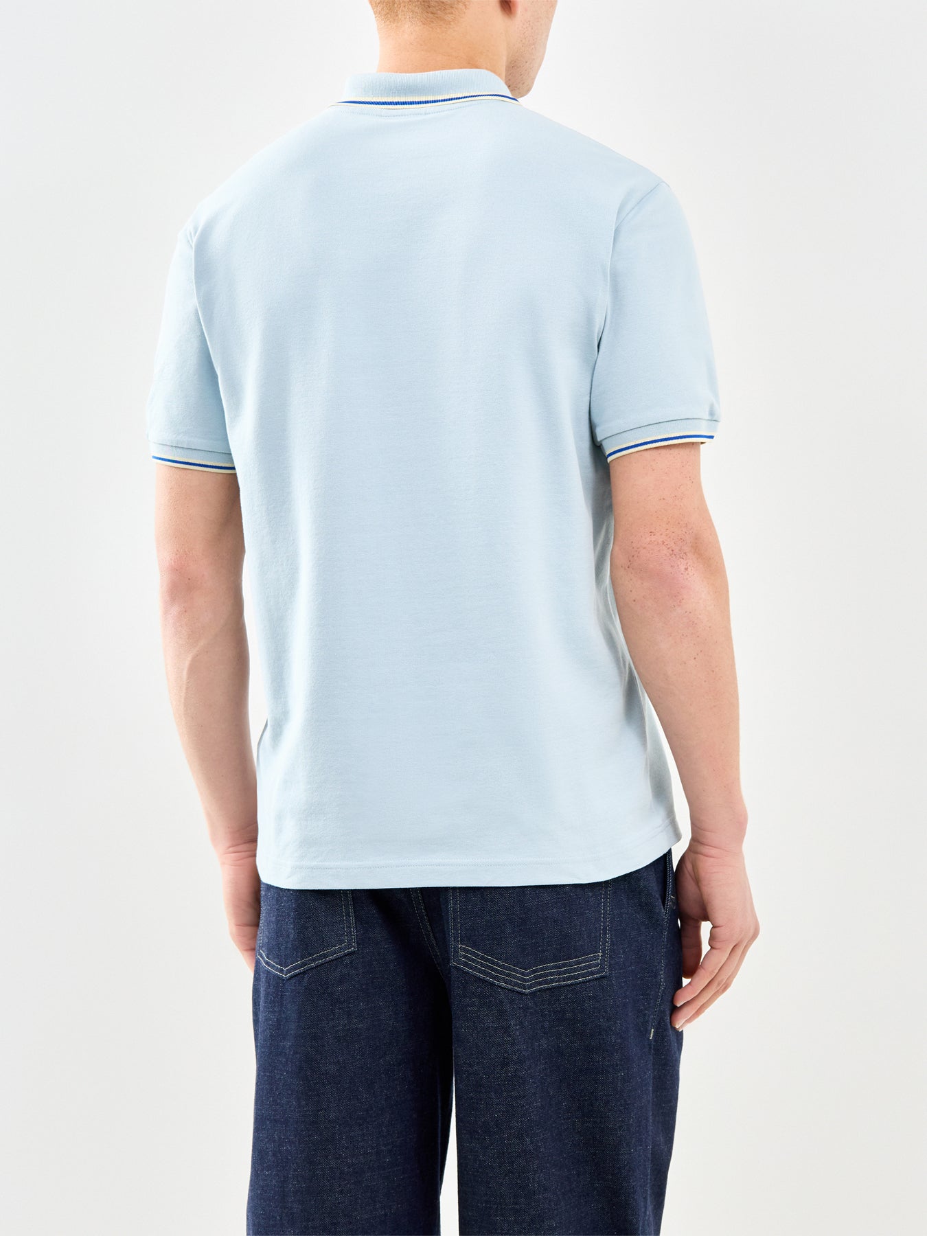Striped Polo Shirt Blue