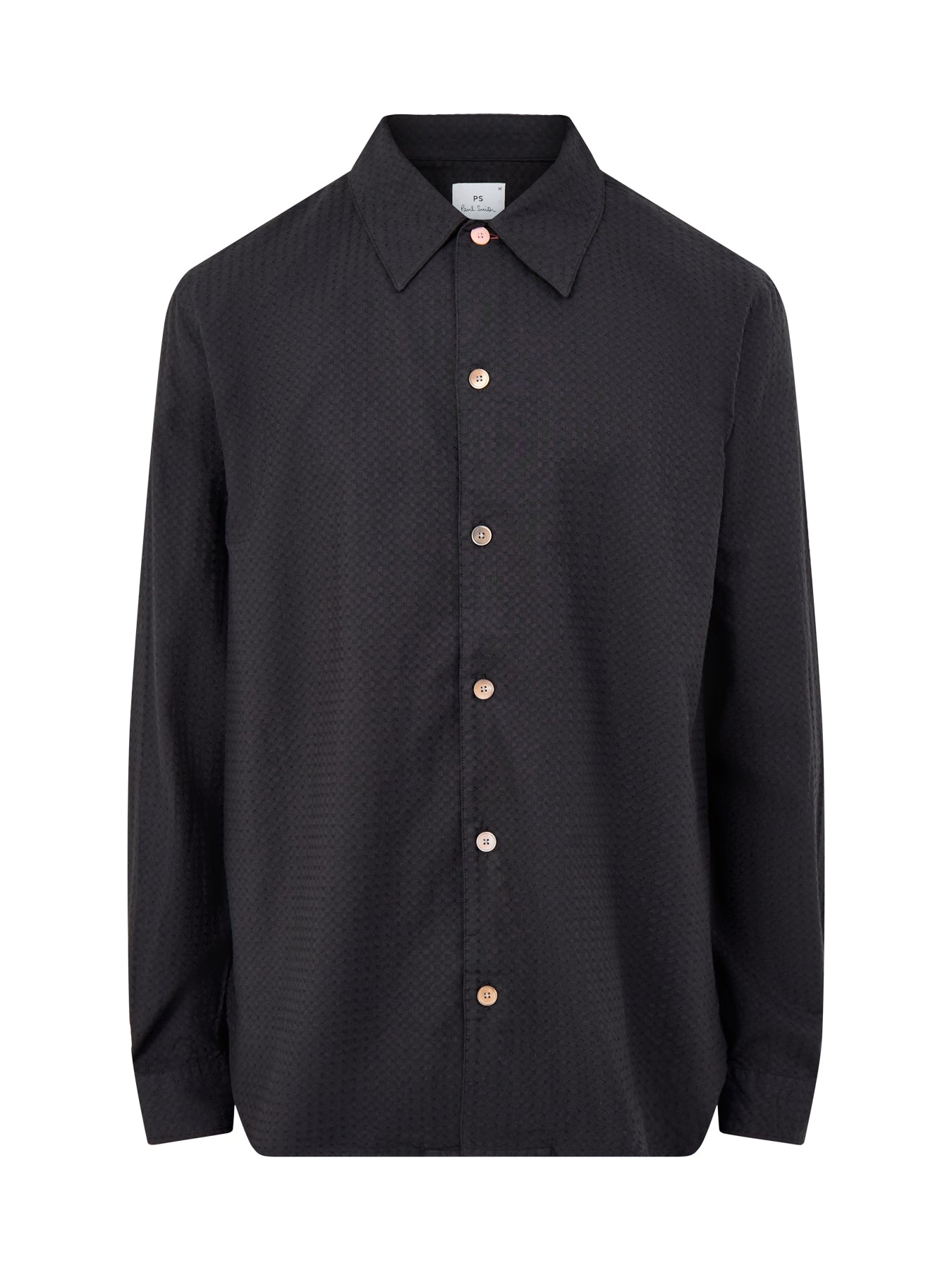 PS Paul Smith Embroidered Neps Cotton Shirt Black
