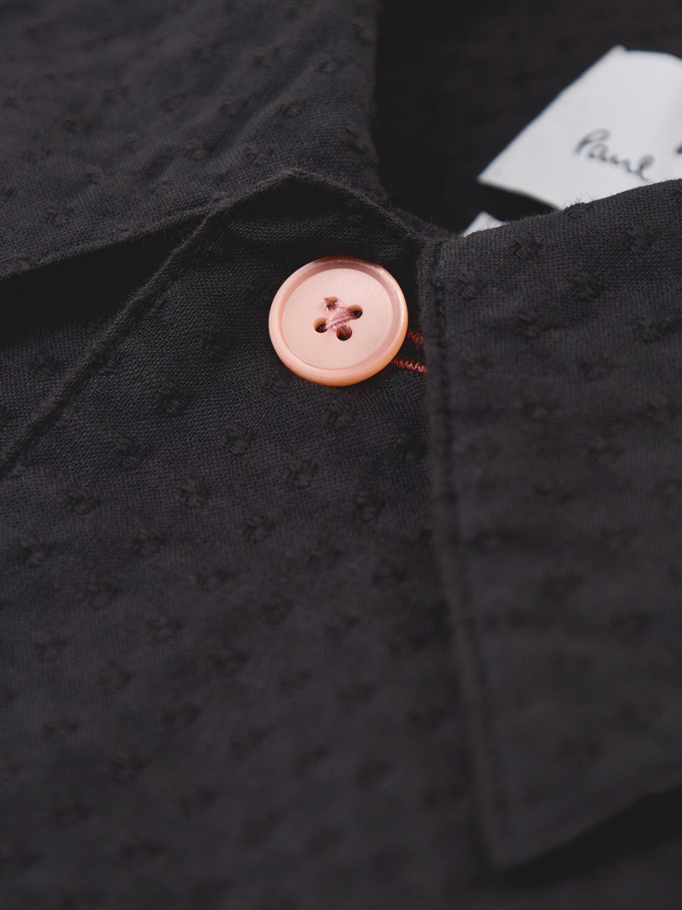 PS Paul Smith Embroidered Neps Cotton Shirt Black