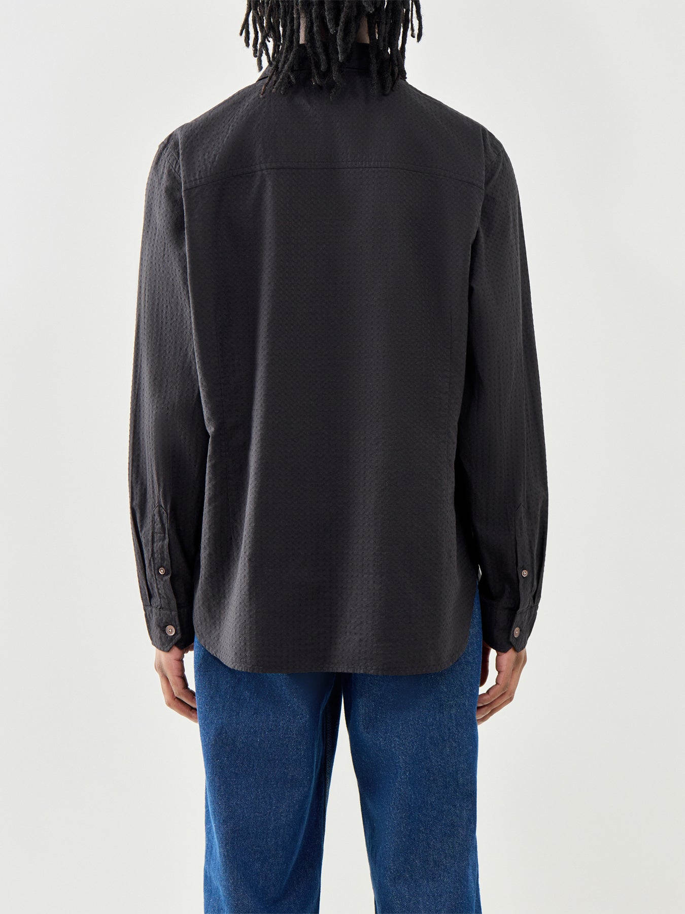 PS Paul Smith Embroidered Neps Cotton Shirt Black