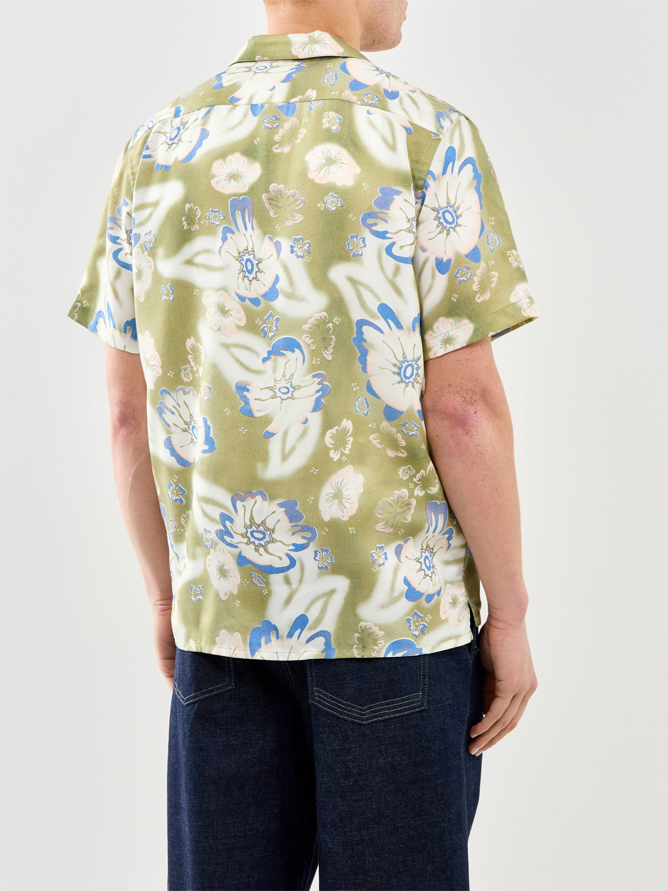 Floral Short Sleeve Shirt Green