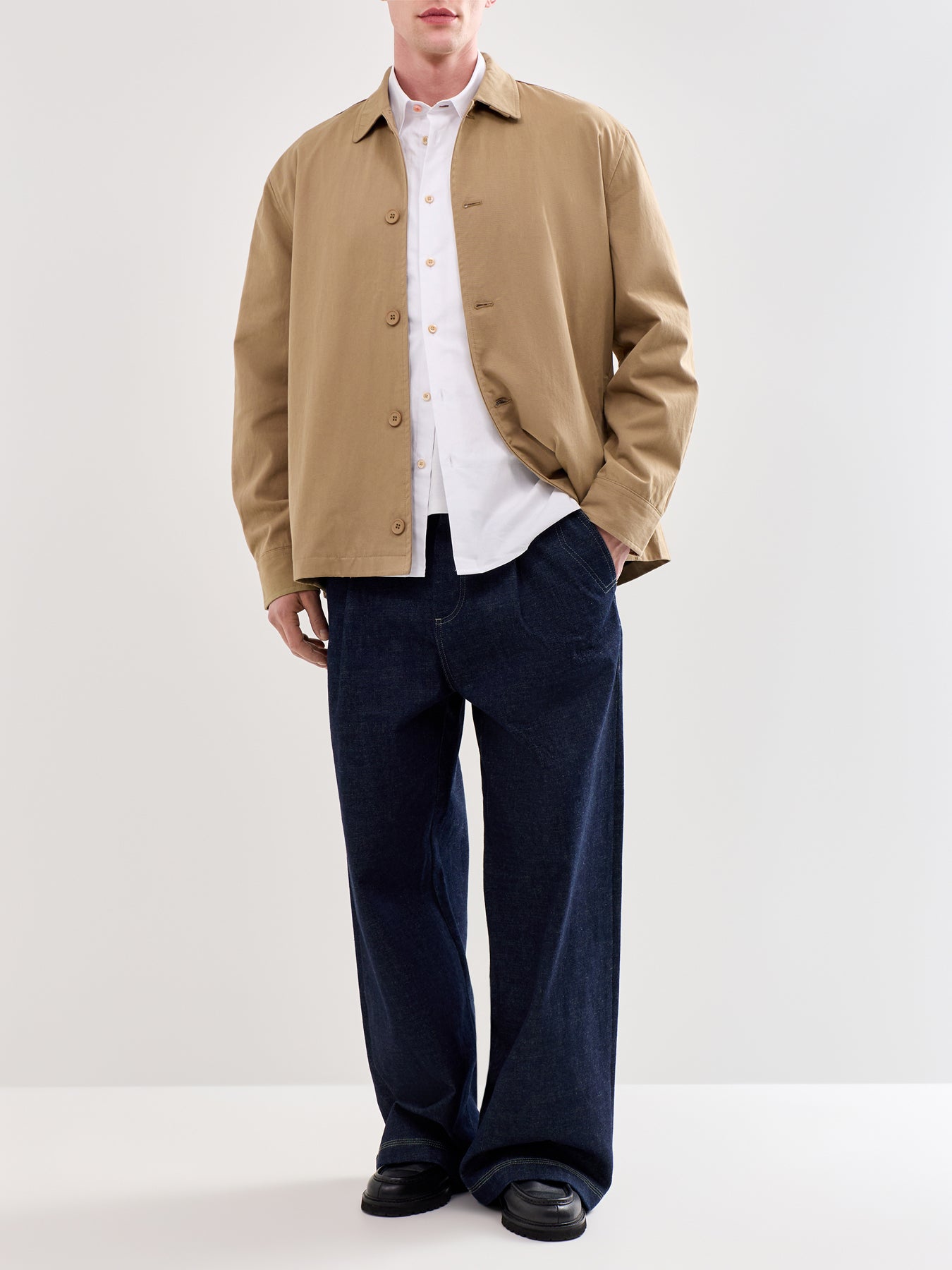 Boxy Oxford Short Sleeve Shirt White