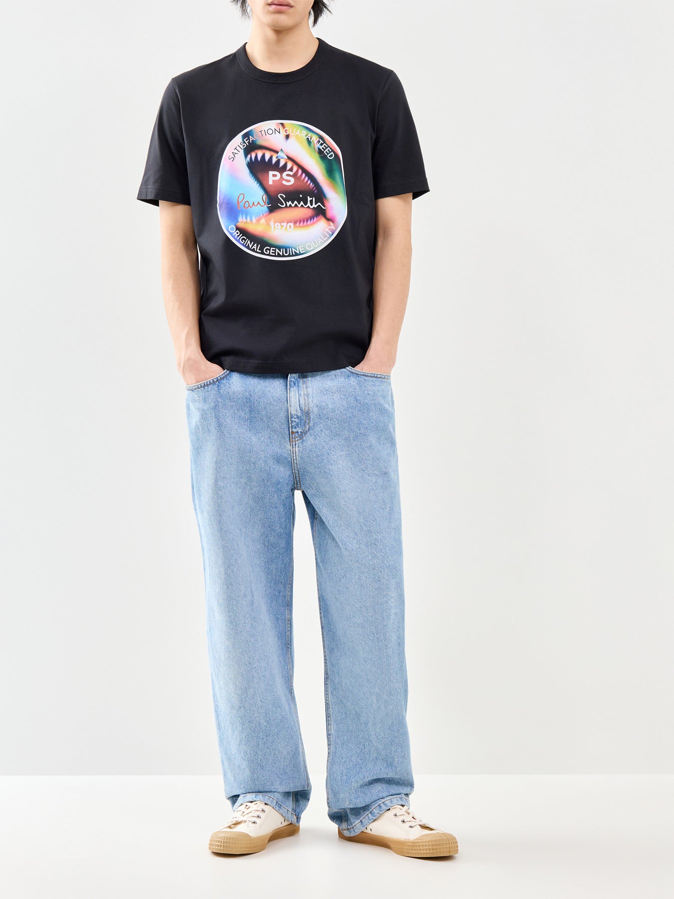 Shark Graphic Organic Cotton T-Shirt Black