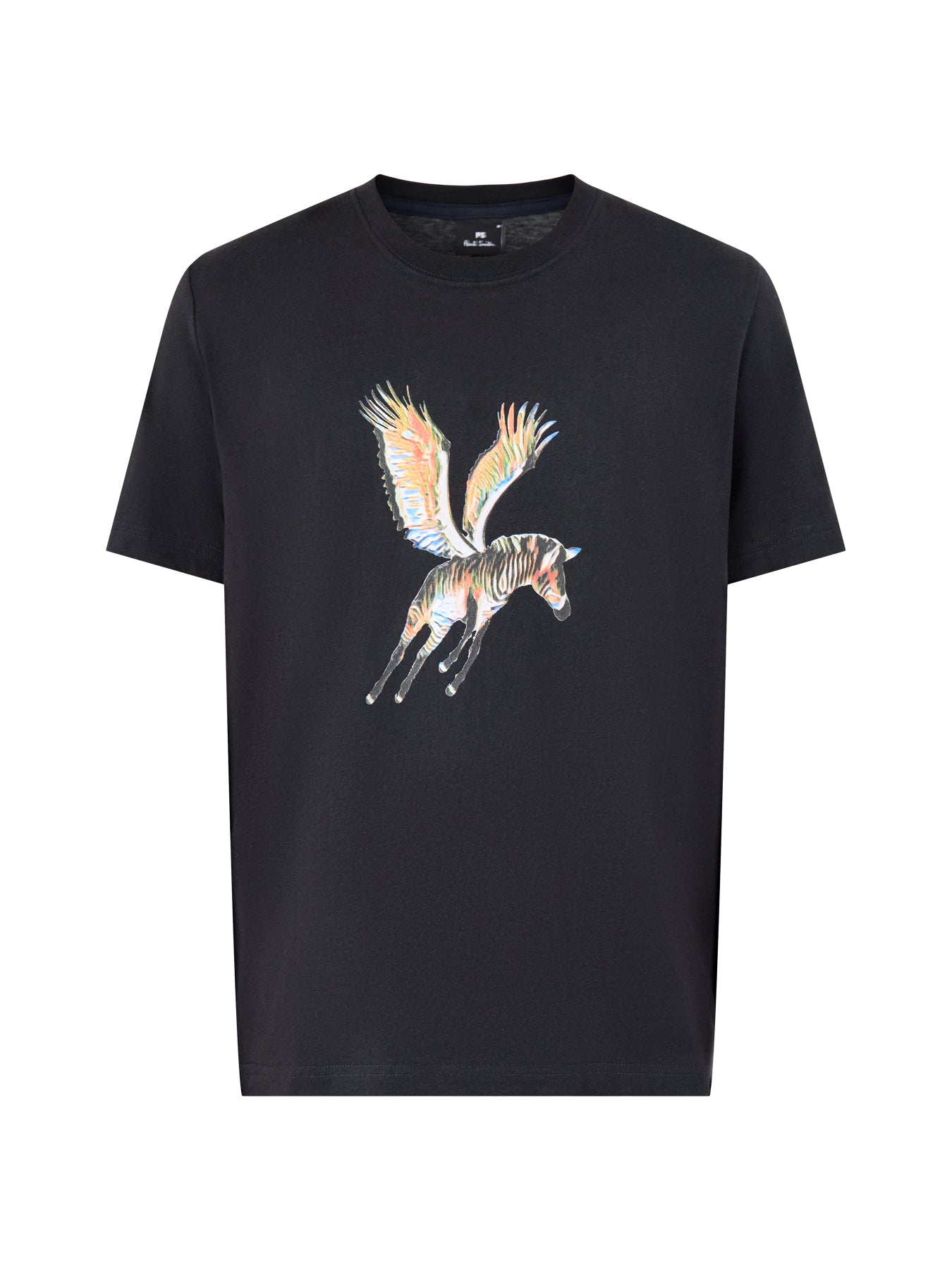 Flying Zebra Graphic Organic Cotton T-Shirt Black