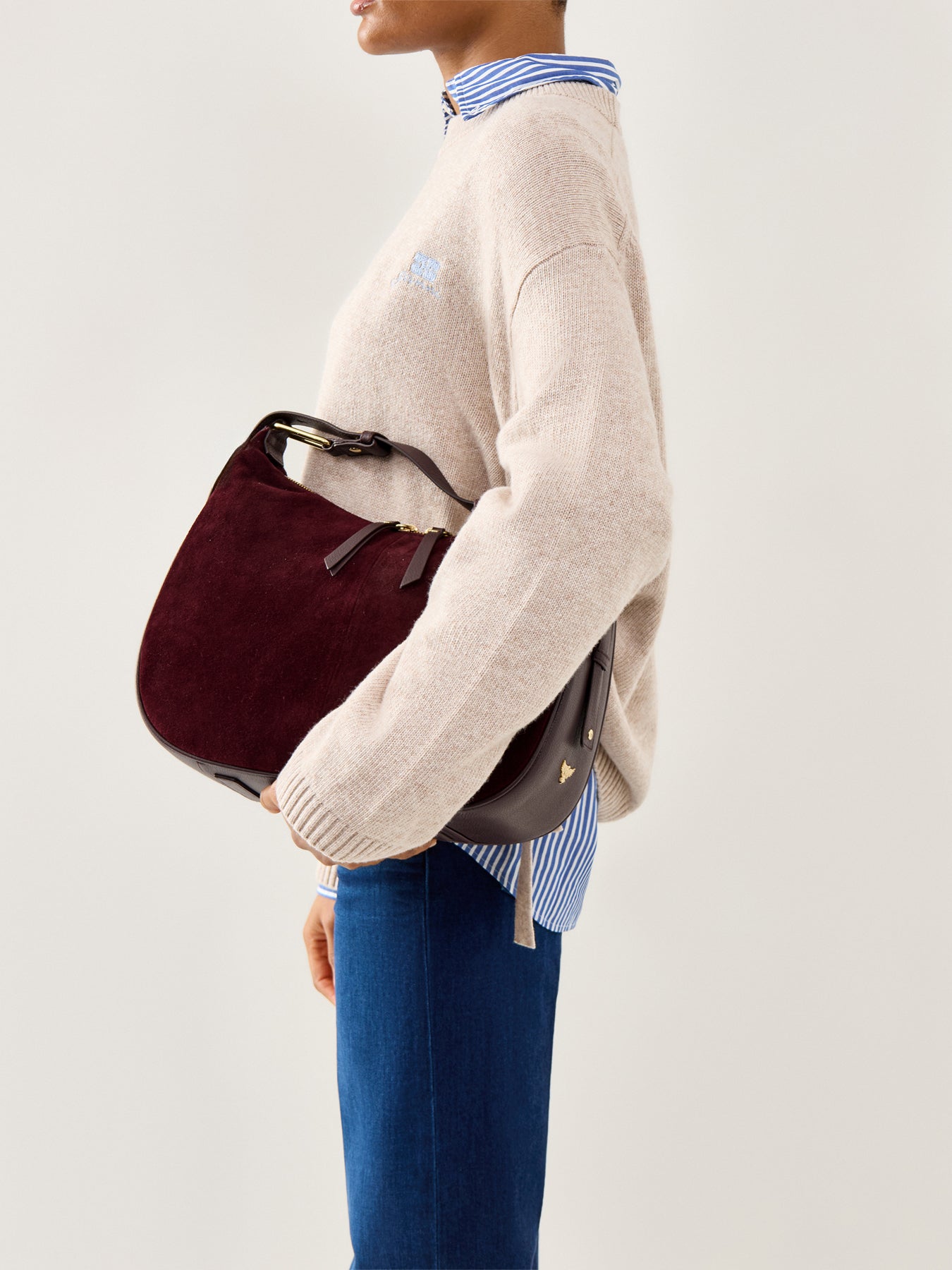 Charlie Suede Bag Burgundy