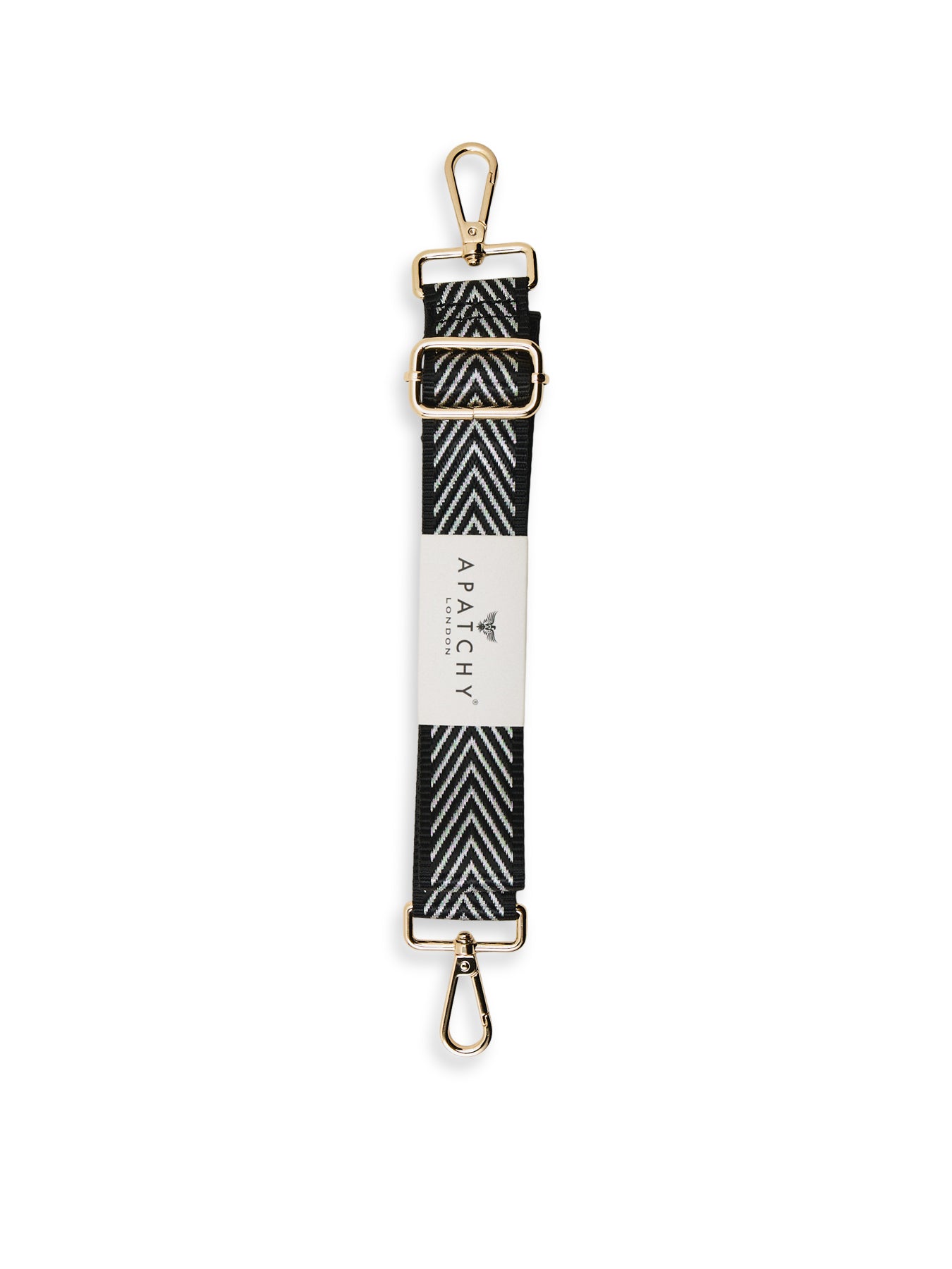 Chevron Bag Strap Black Silver