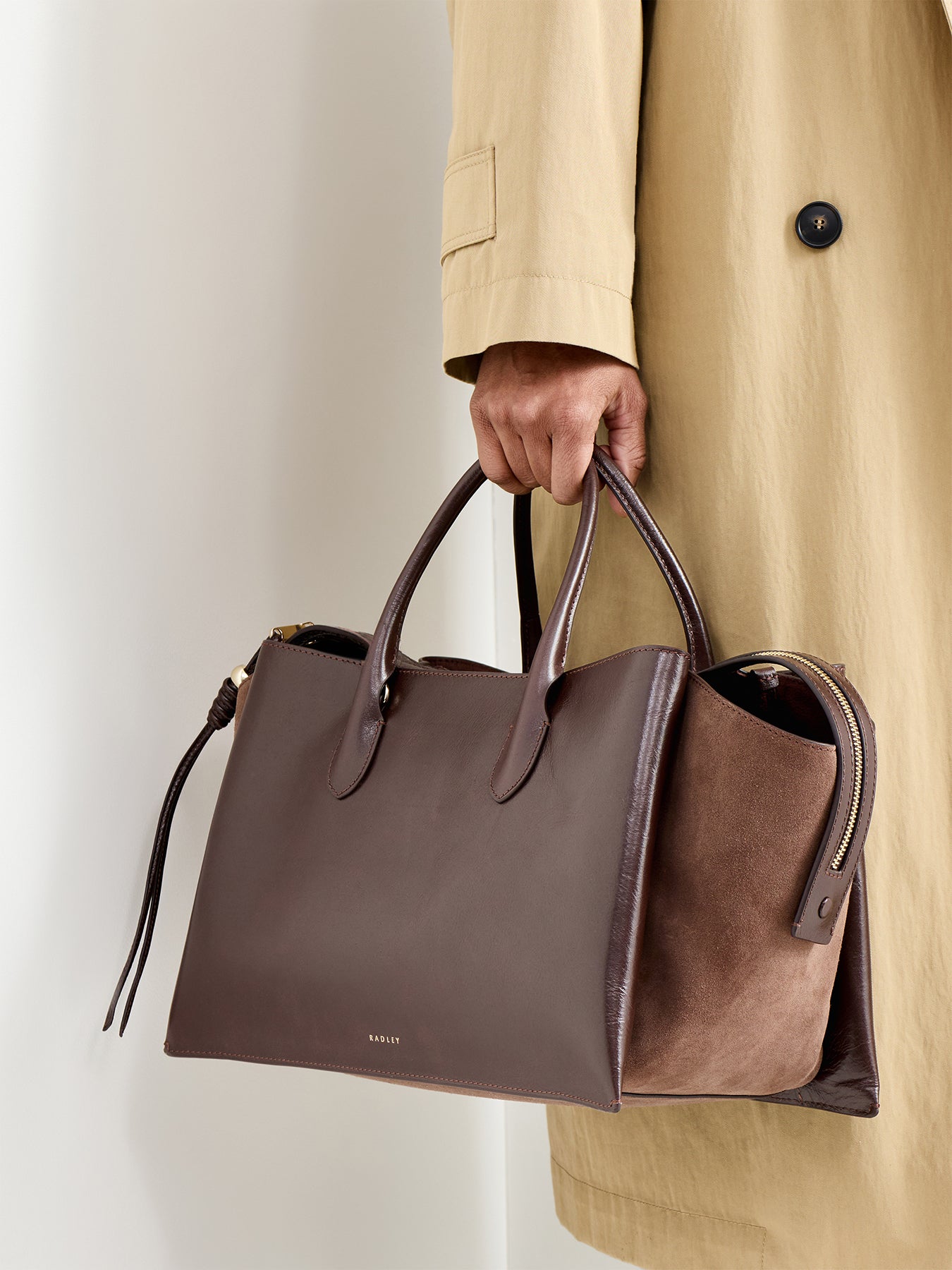 Romilly Large Ziptop Grab Brown