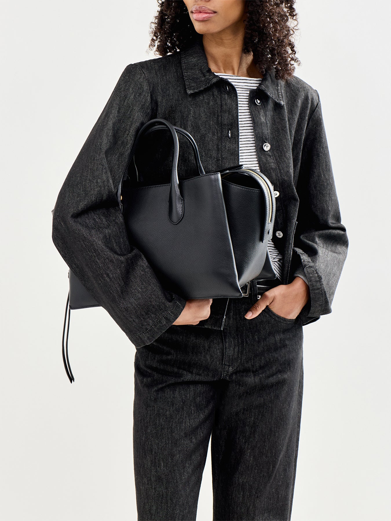 Romilly Large Ziptop Grab Black