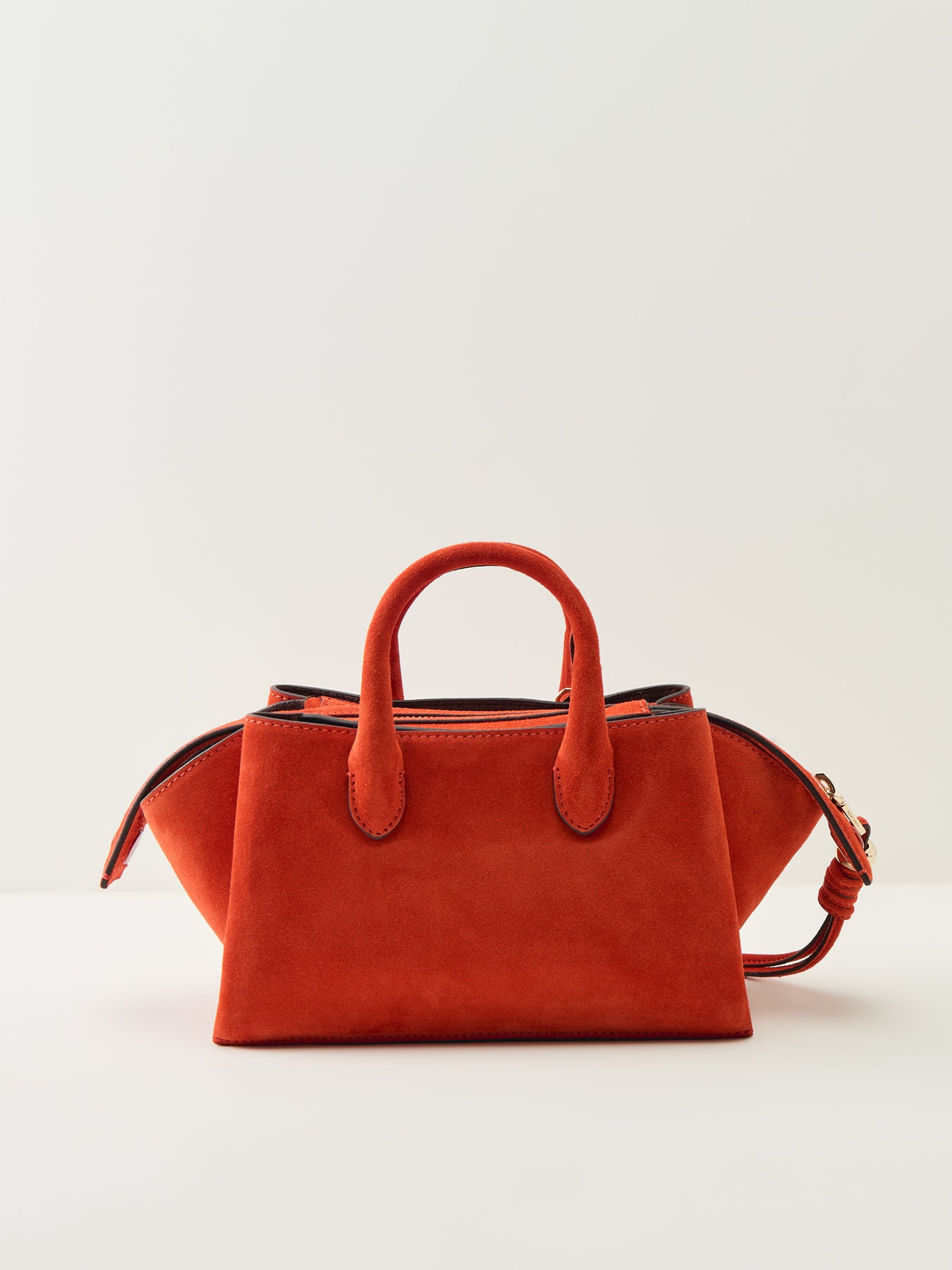 Romilly Suede Small Ziptop Grab Bag Flame