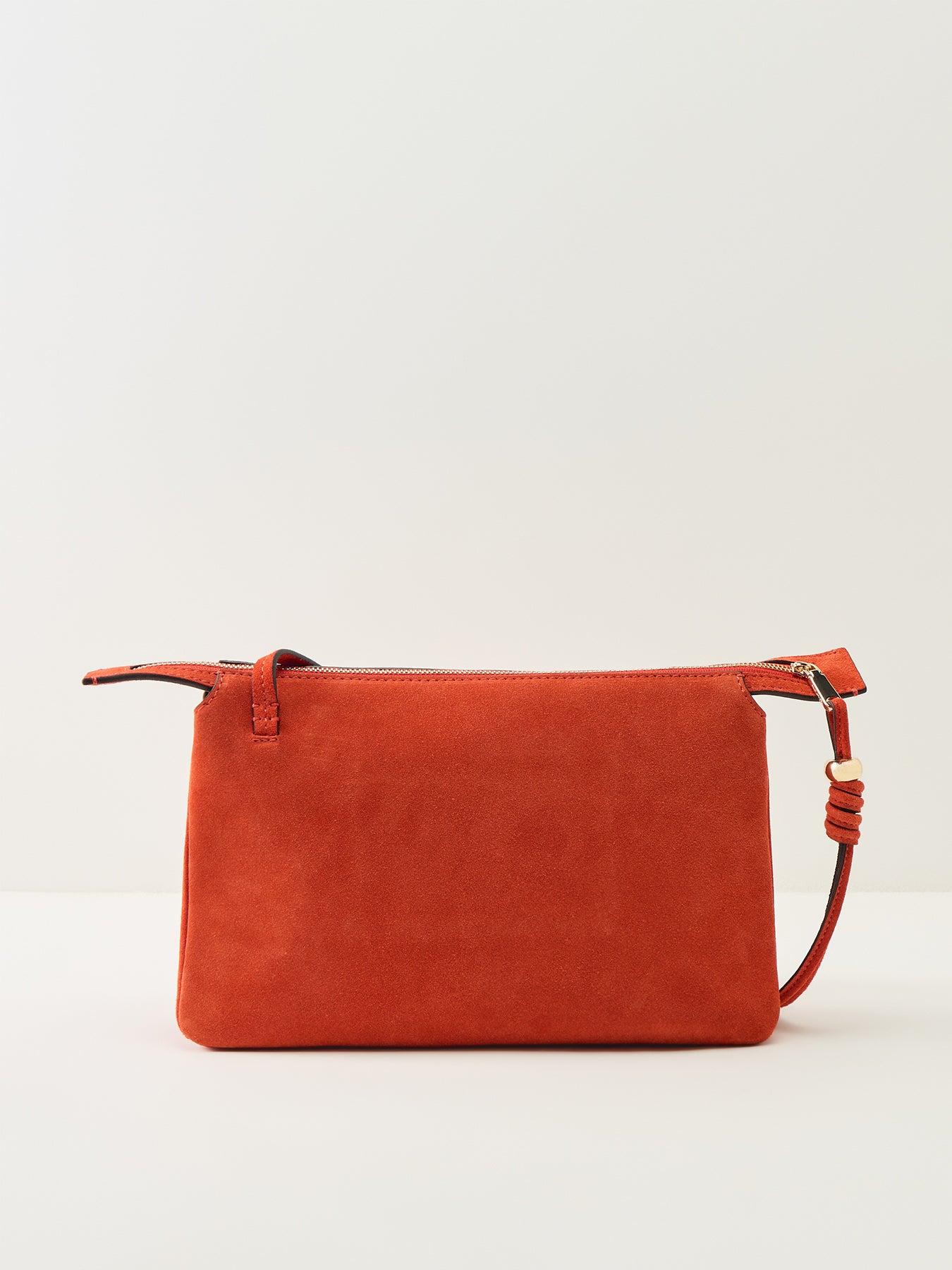 Romilly Suede Medium Ziptop Crossbody Red
