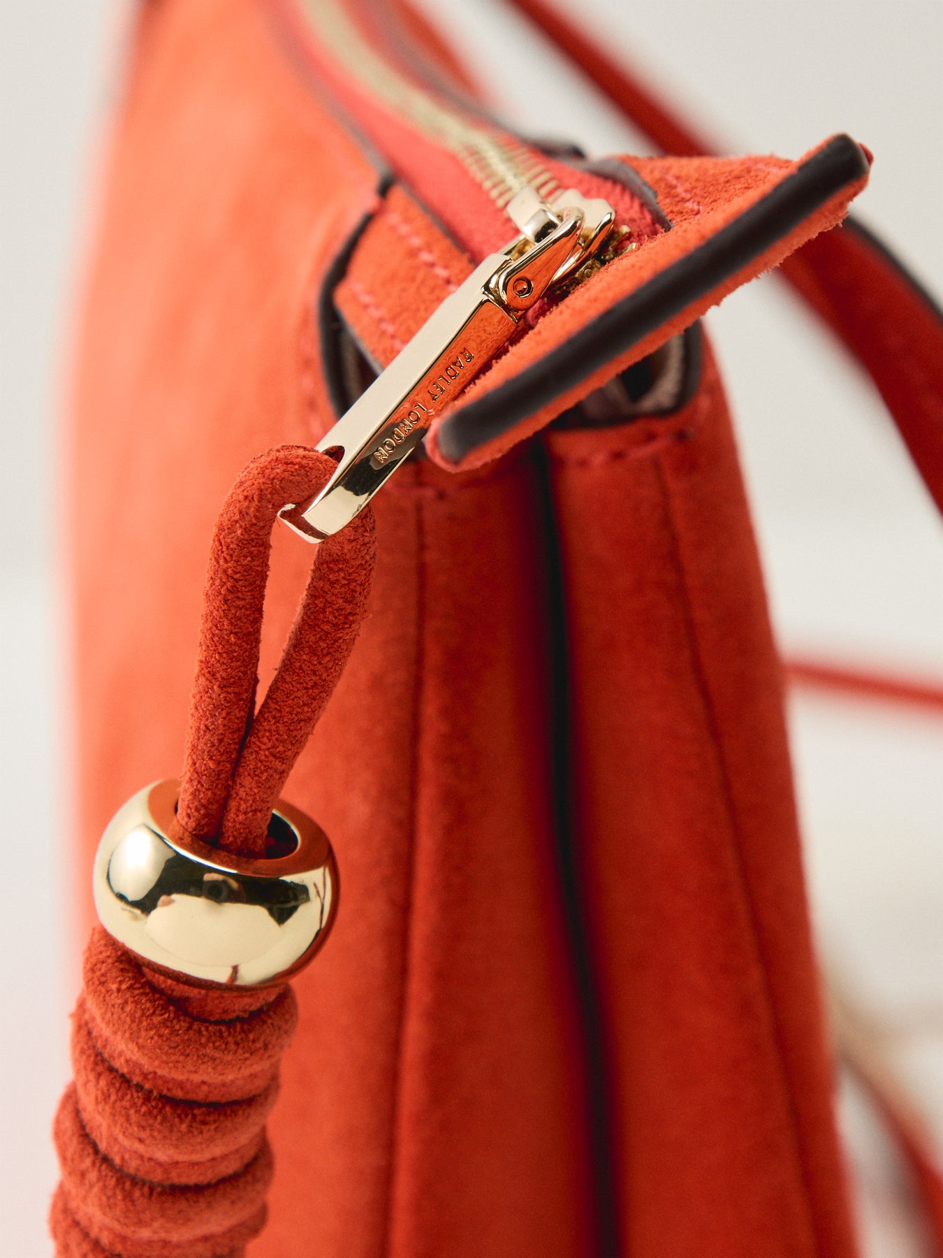 Romilly Suede Medium Ziptop Crossbody Red