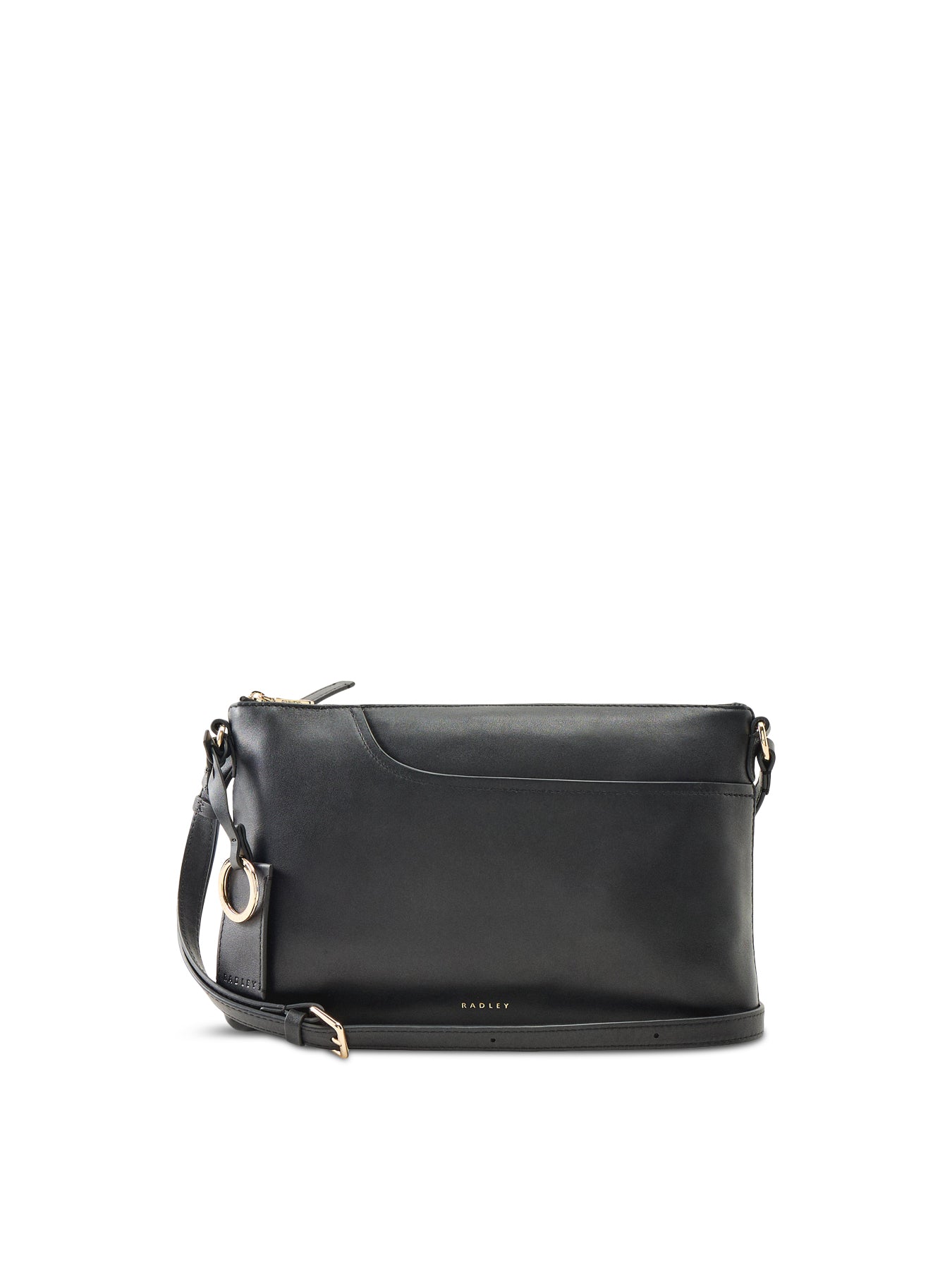 Pockets Medium Zip Top Crossbody Bag Black