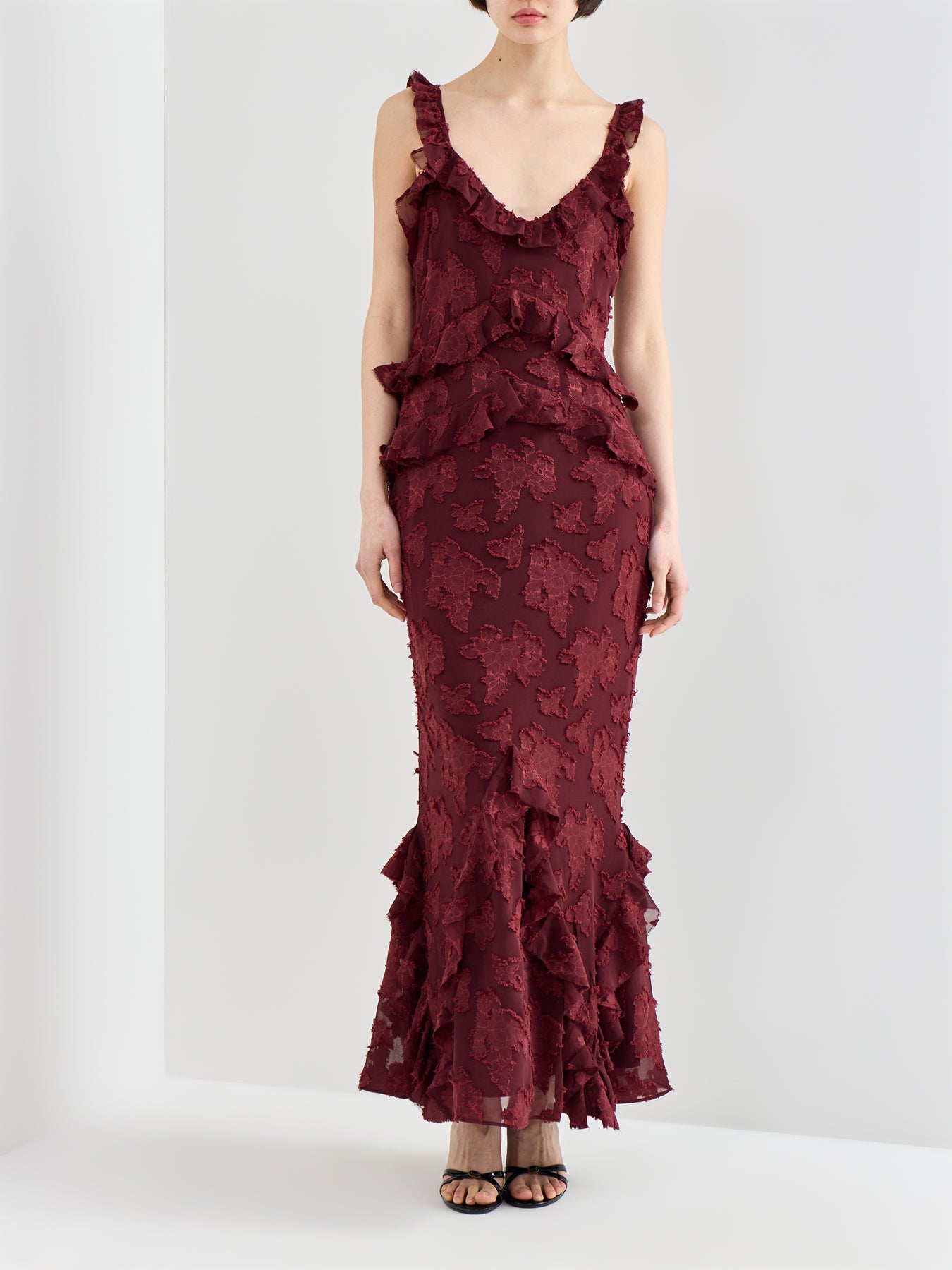 Helena Jacquard Maxi Dress Brown