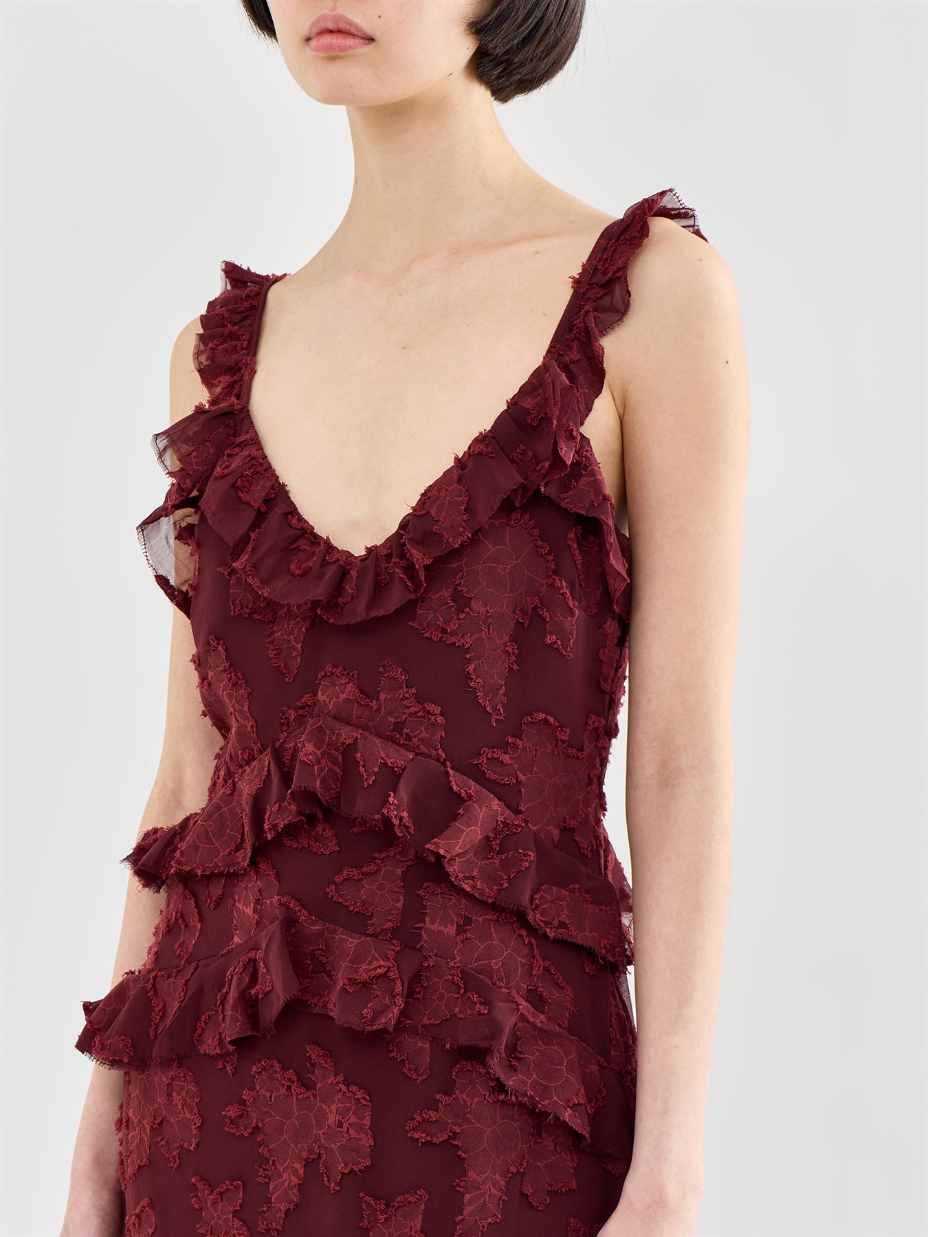 Helena Jacquard Maxi Dress Brown