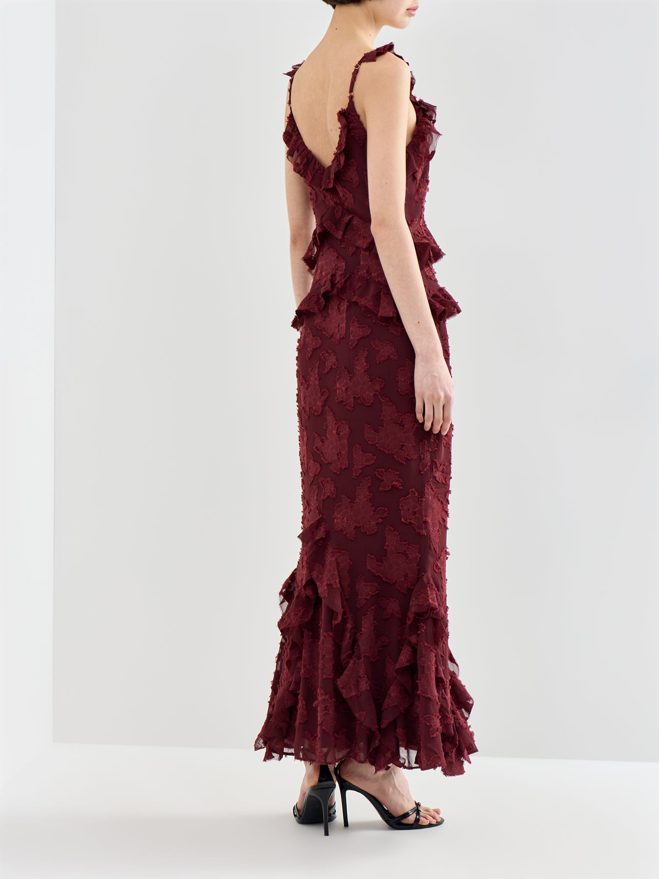 Helena Jacquard Maxi Dress Brown