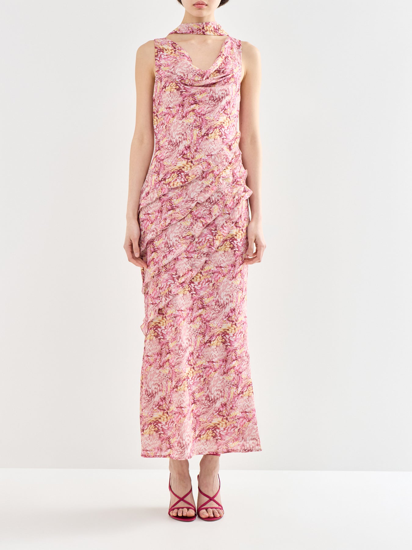 Constance Scarf Maxi Dress Abstract Print