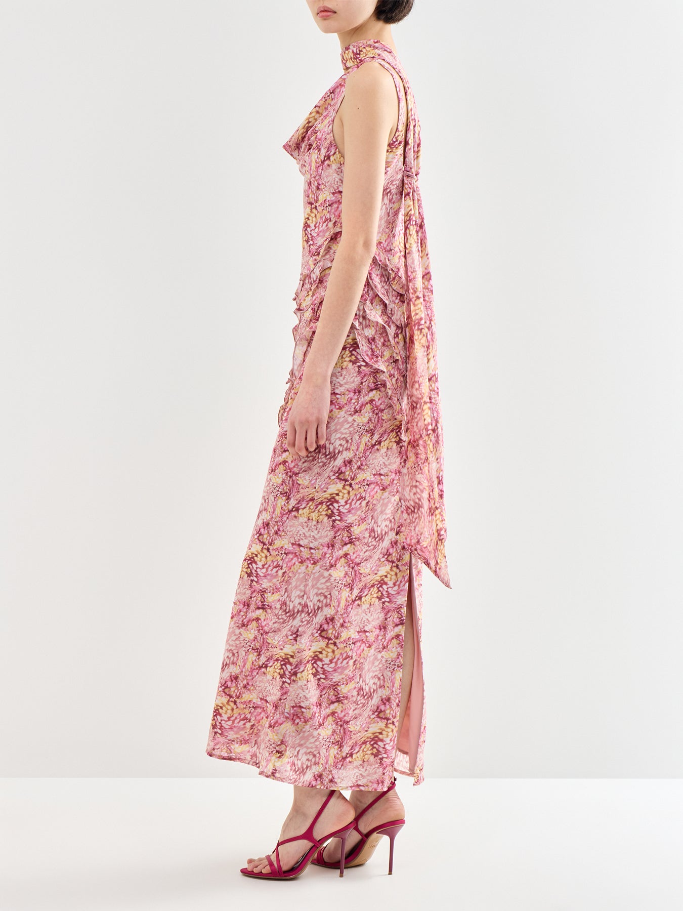 Constance Scarf Maxi Dress Abstract Print