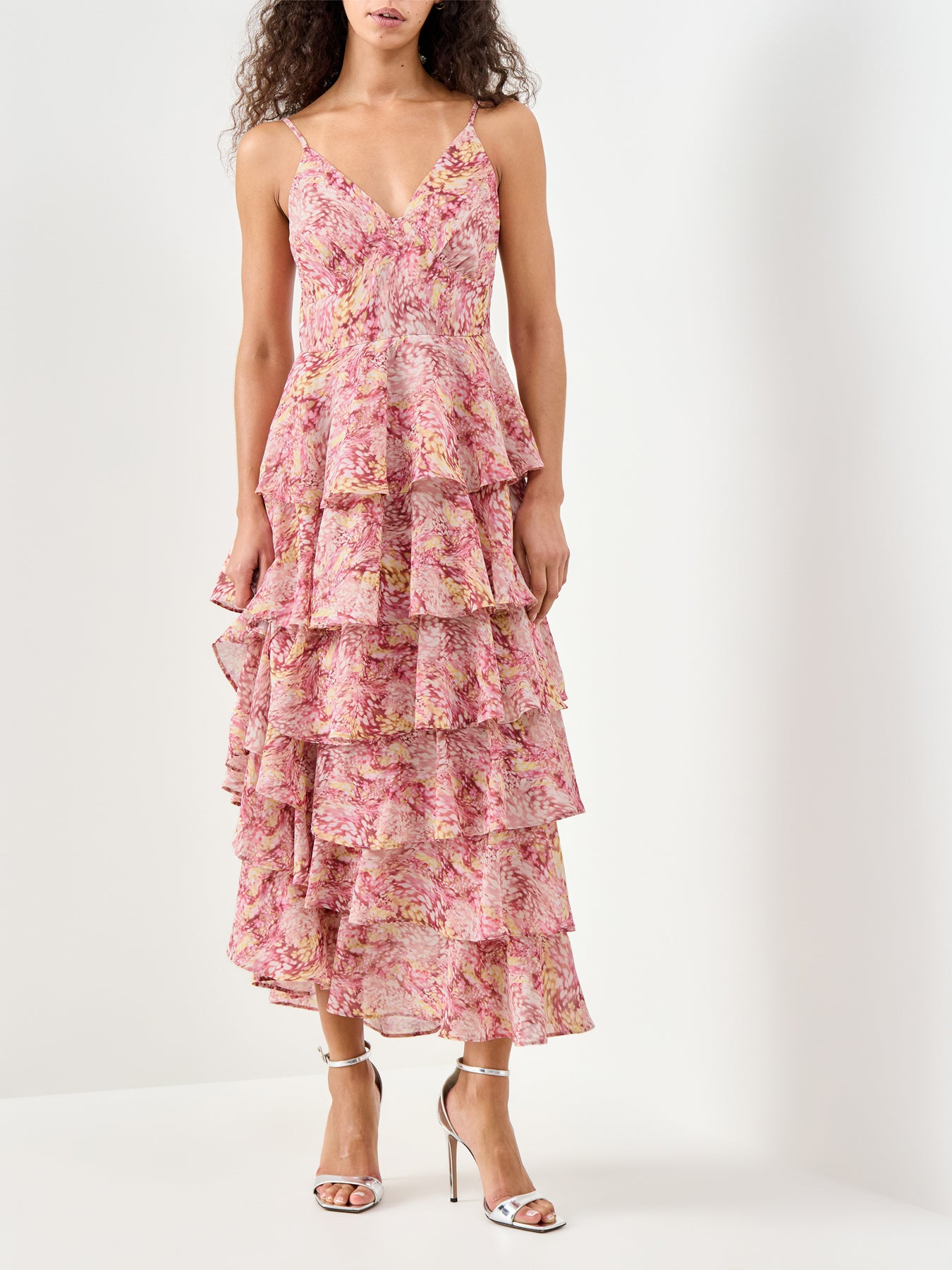 Lissy Ruffle Midaxi Dress Berry
