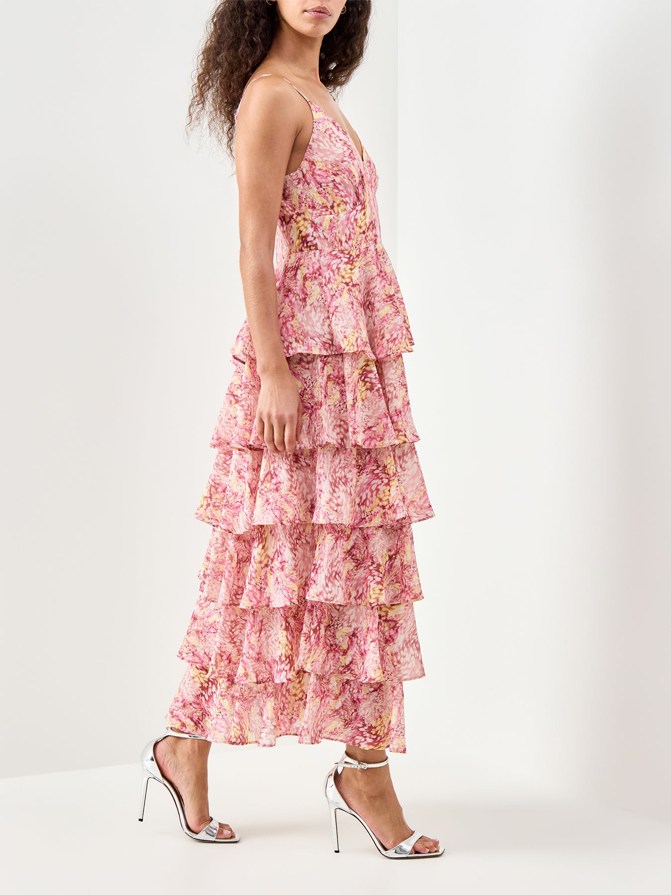 Lissy Ruffle Midaxi Dress Berry