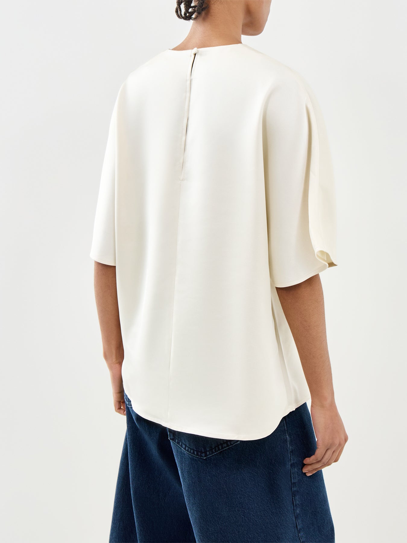 Breya Satin T-Shirt Cream