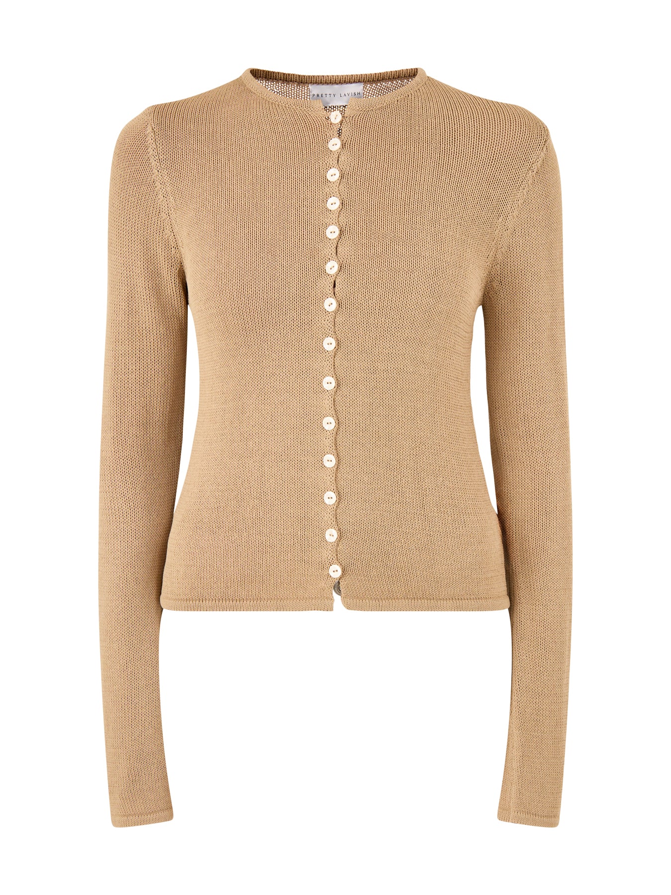 Kendall Rustic Button Down Knit Top Tan