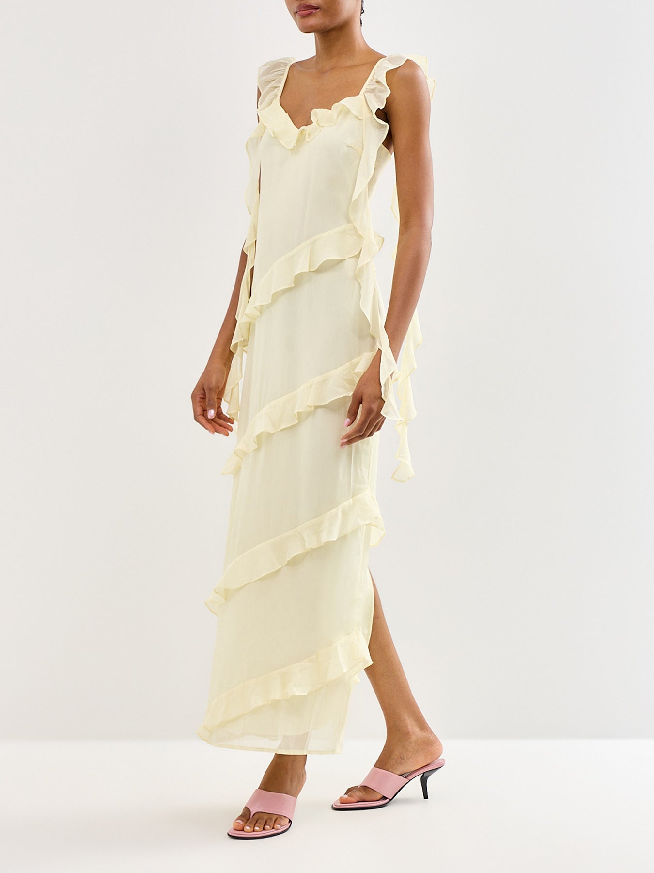 Rue Ruffle Maxi Dress Yellow