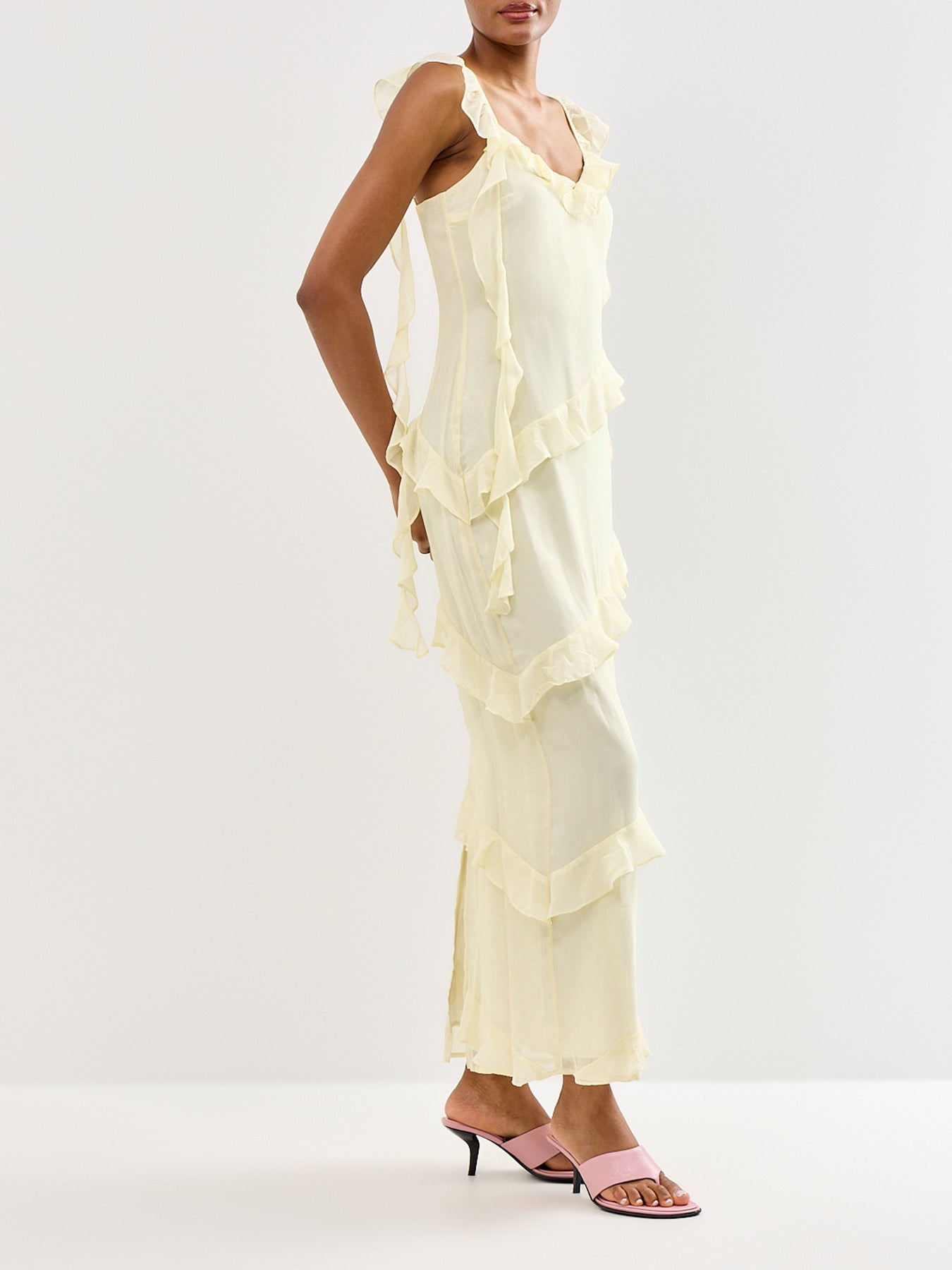 Rue Ruffle Maxi Dress Yellow