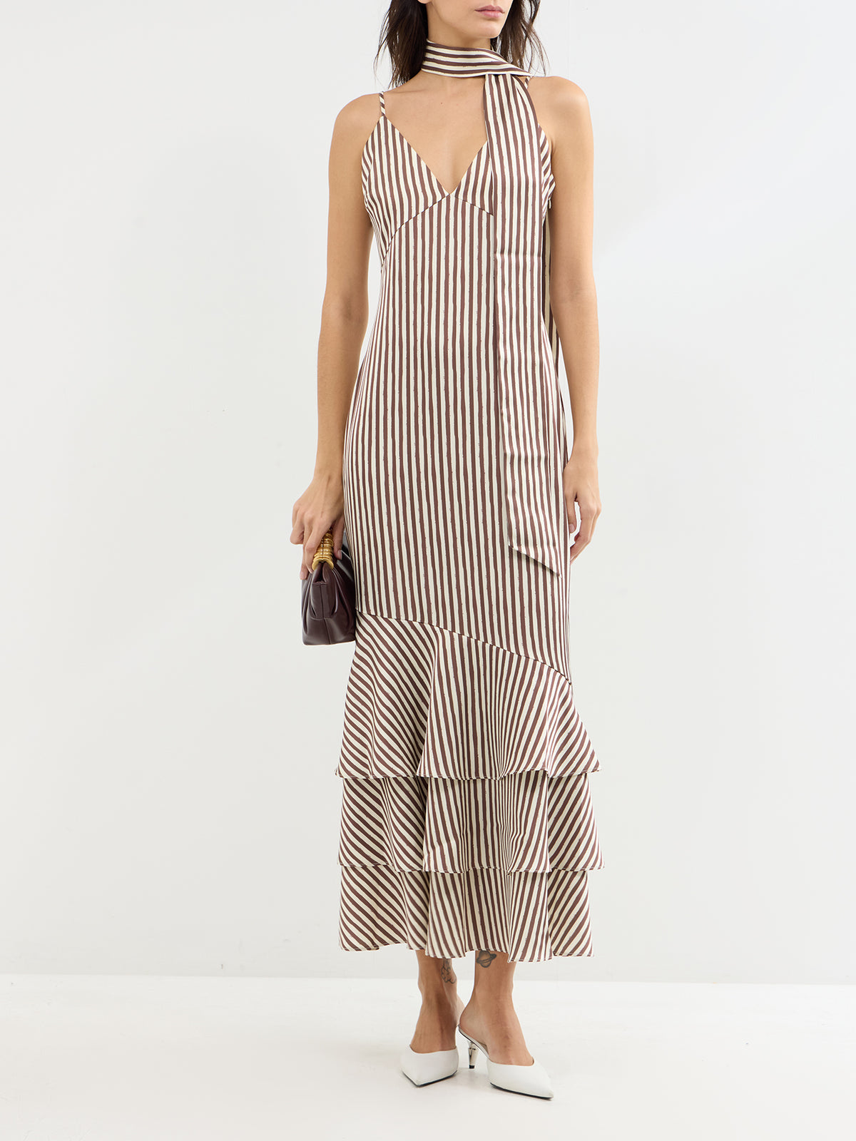 Serita V-Neck Tiered Maxi Dress