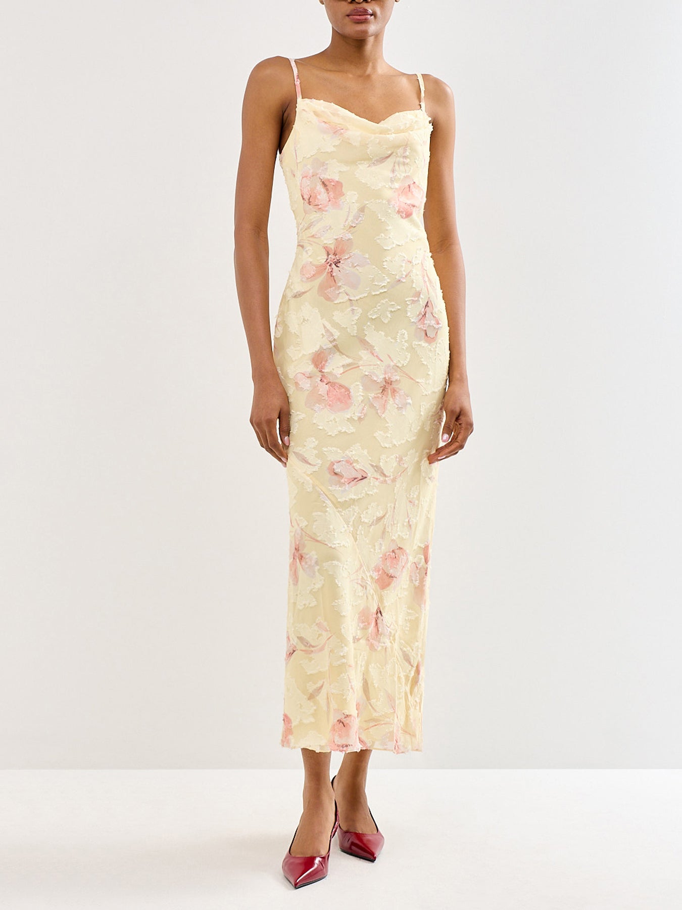 Eden Scarf Jacquard Printed Maxi Dress Yellow