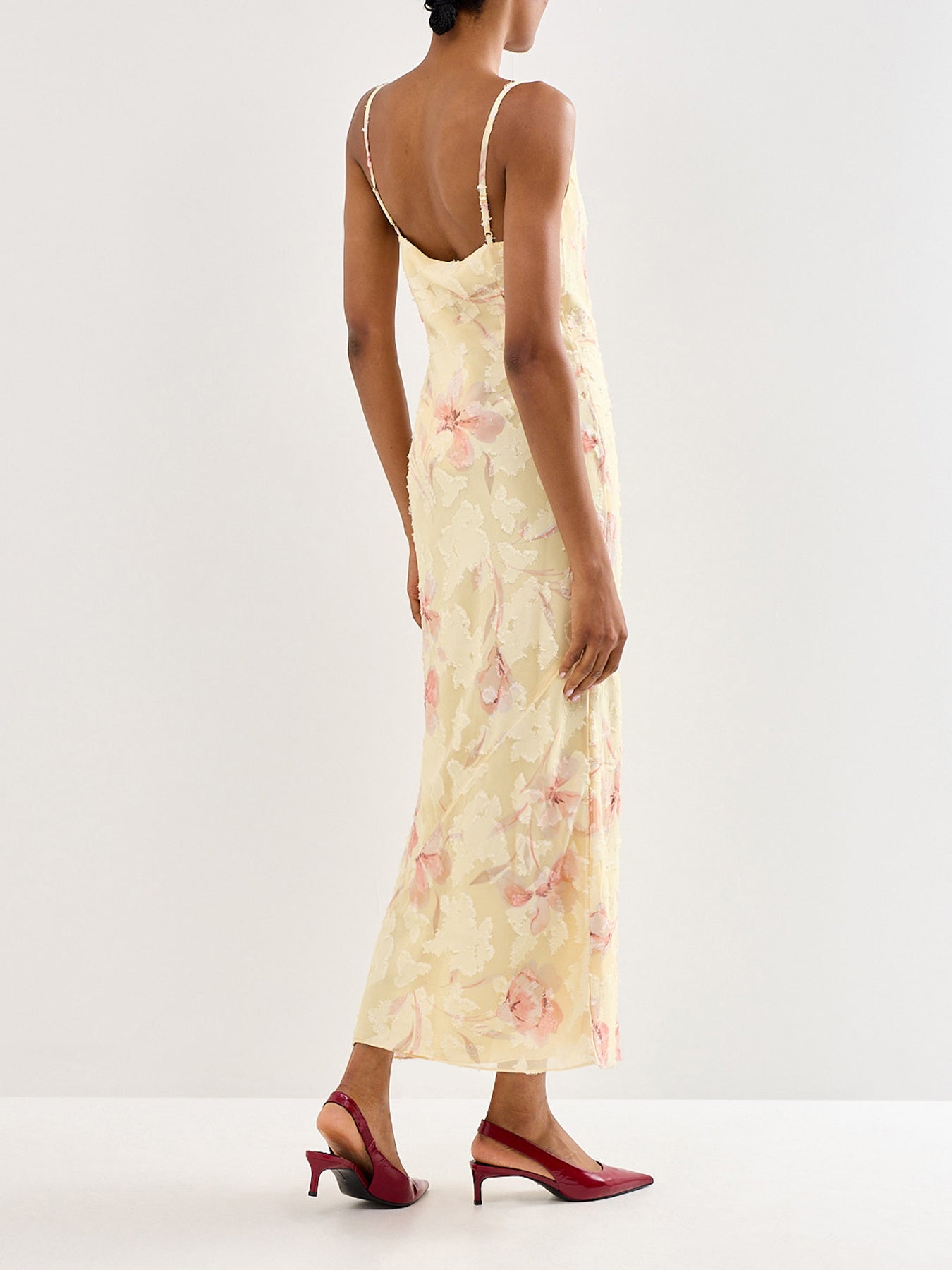 Eden Scarf Jacquard Printed Maxi Dress Yellow