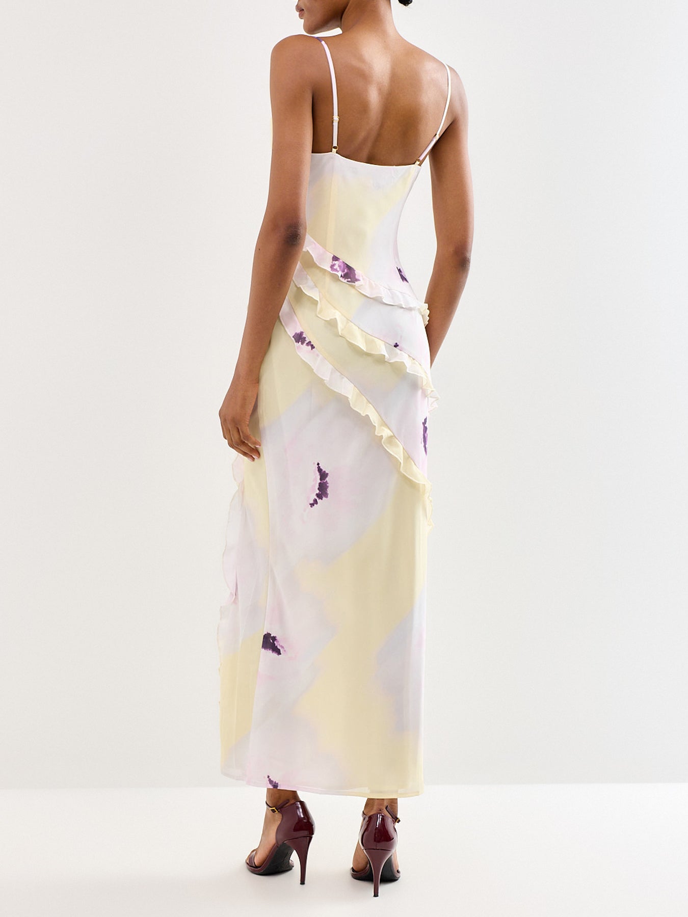Constance Ruffle Maxi Dress Yellow