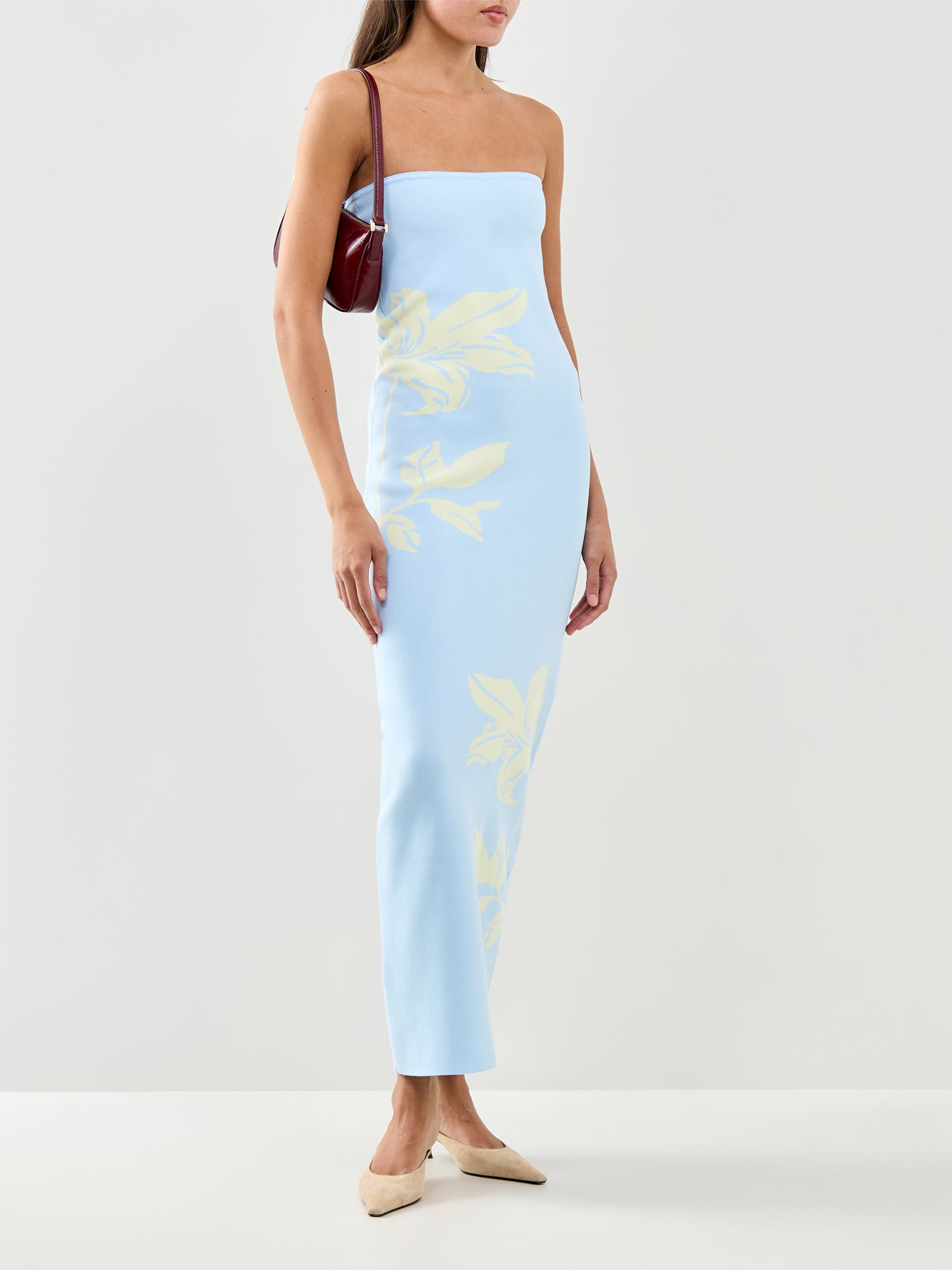 Milena Floral Bandeau Dress Blue Lemon