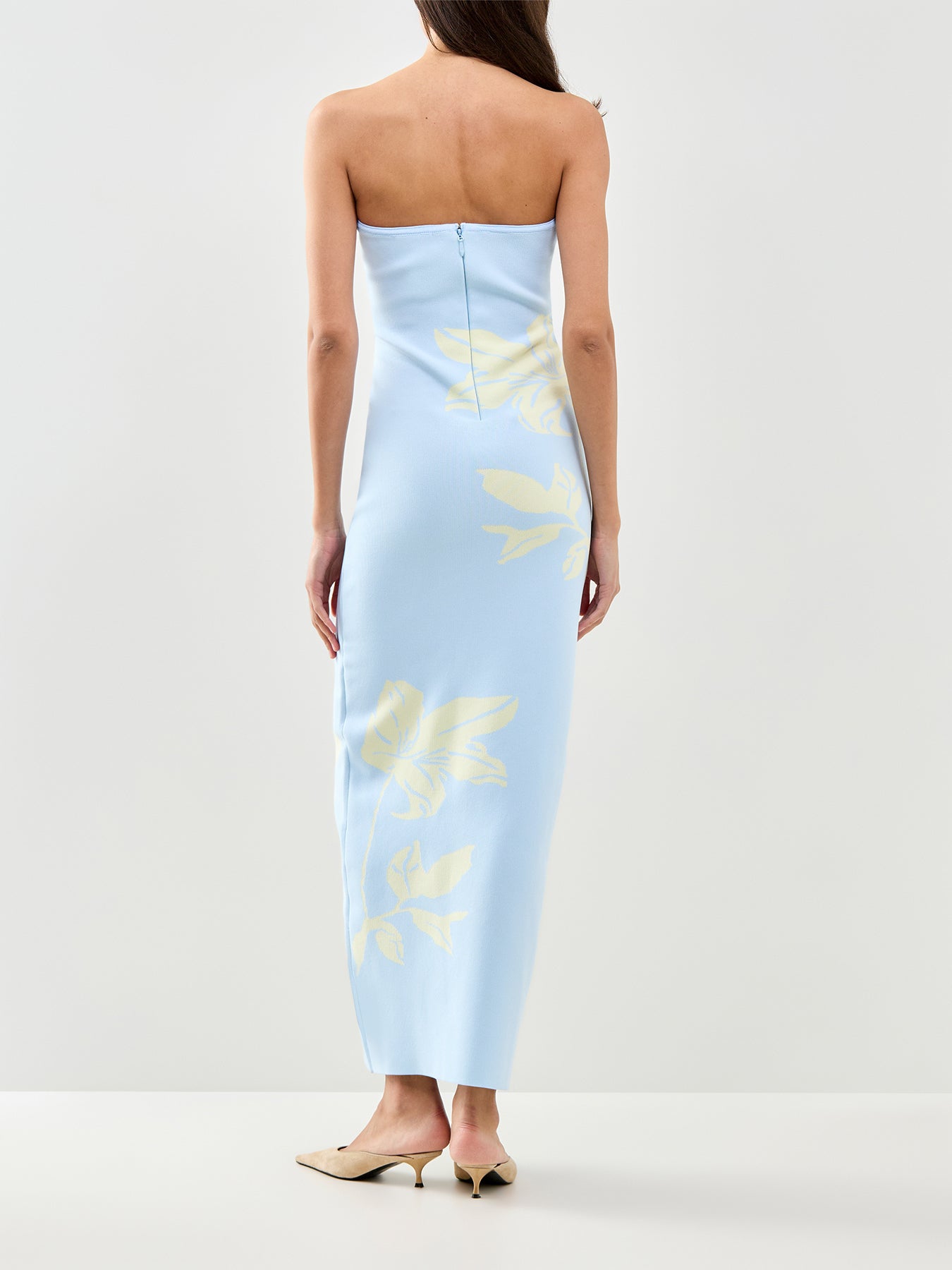 Milena Floral Bandeau Dress Blue Lemon