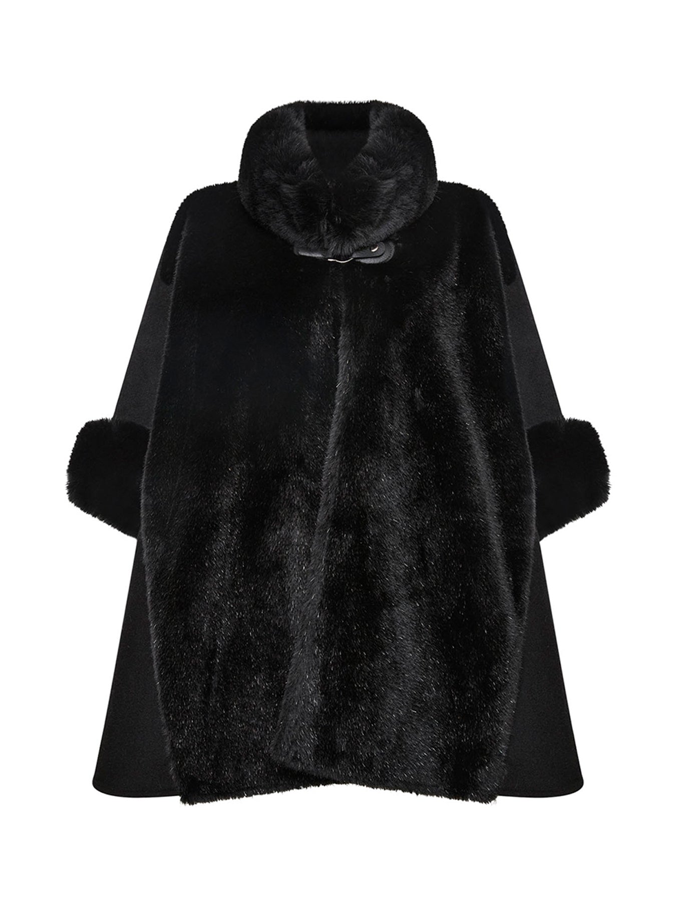 Faux Fur Cape Black