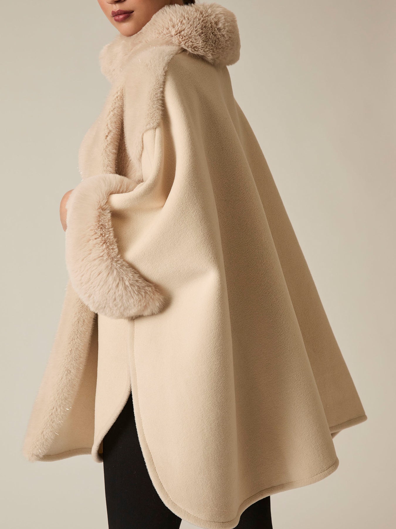 Faux Fur Cape White