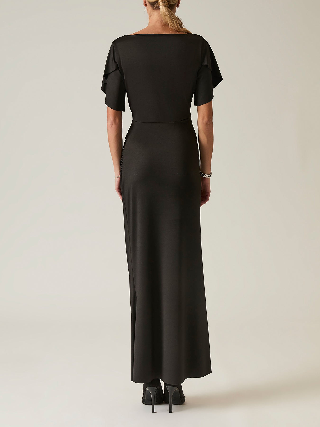 Gathered Maxi Dress Black