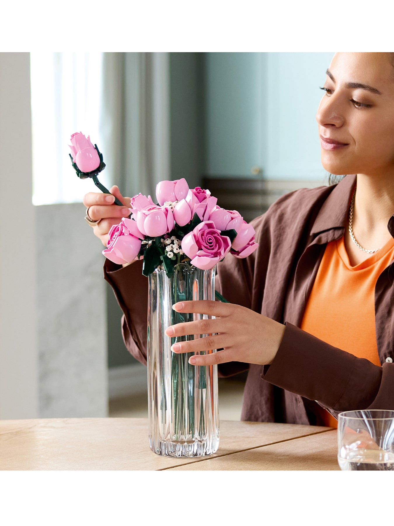 Botanical Bouquet of Pink Roses Set 10374