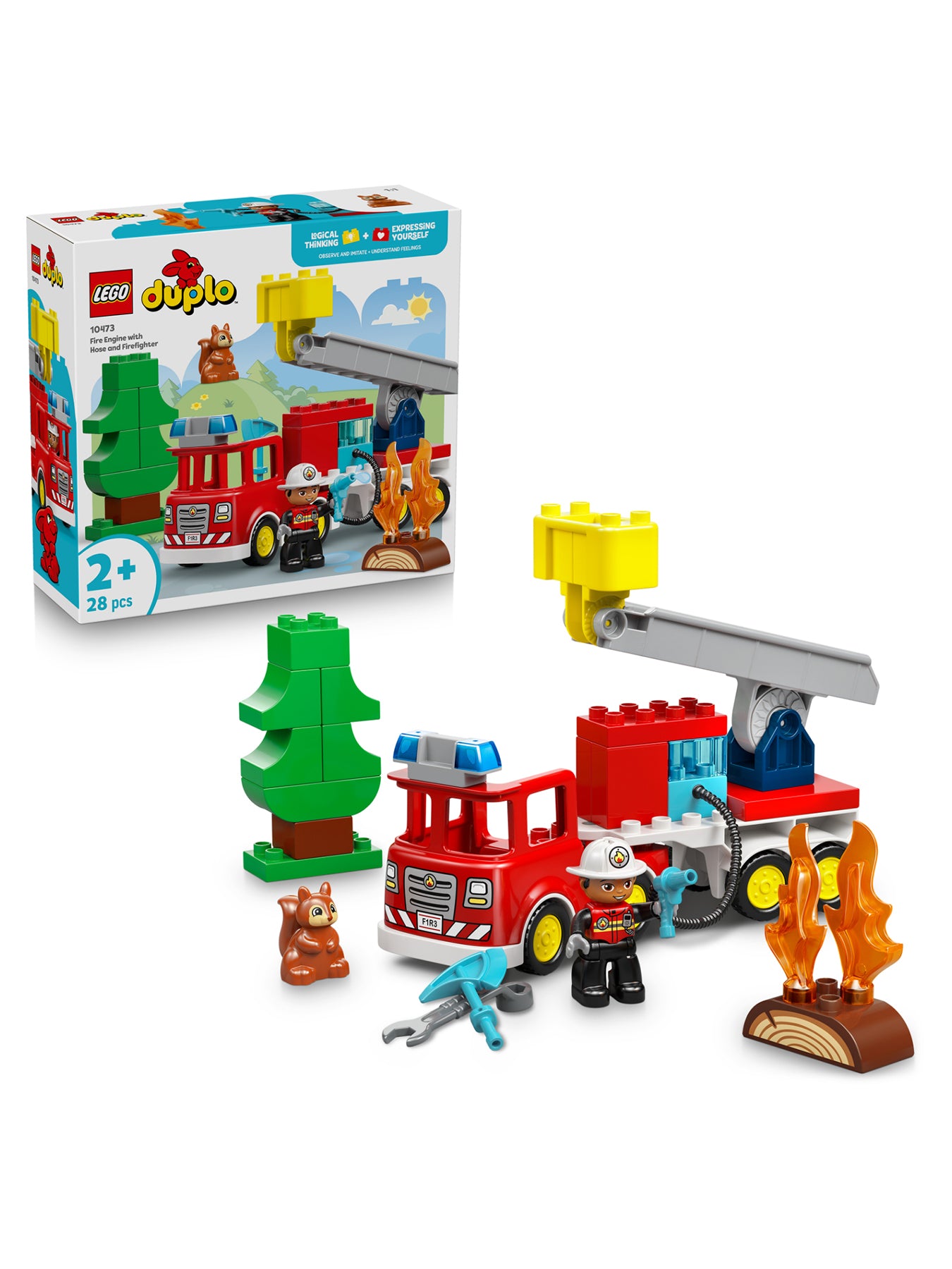 City Fire Truck with Hose and Firefighter Set 10473