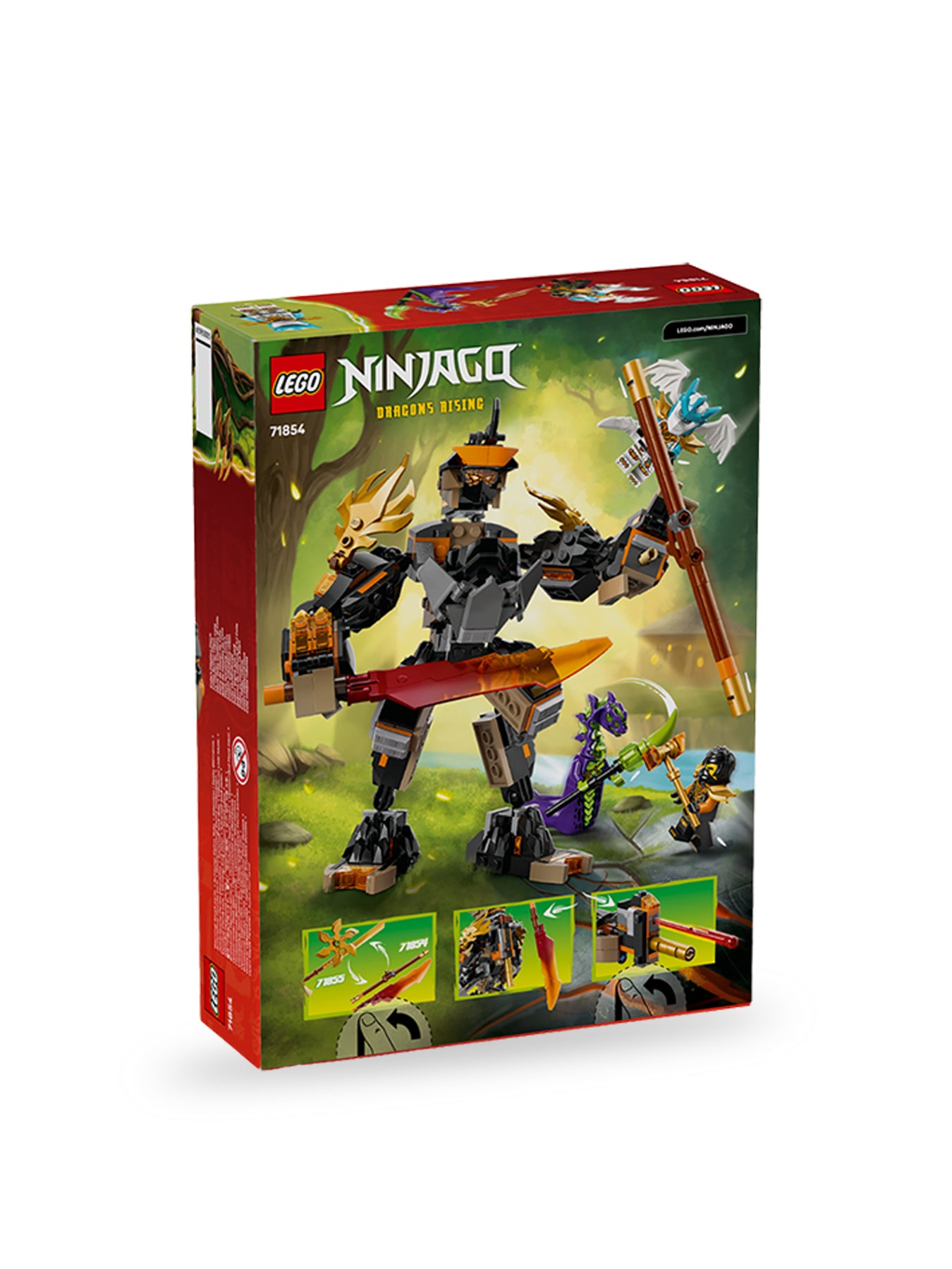 NINJAGO Cole’s Mission Mech and Dragon Zane Set 71854